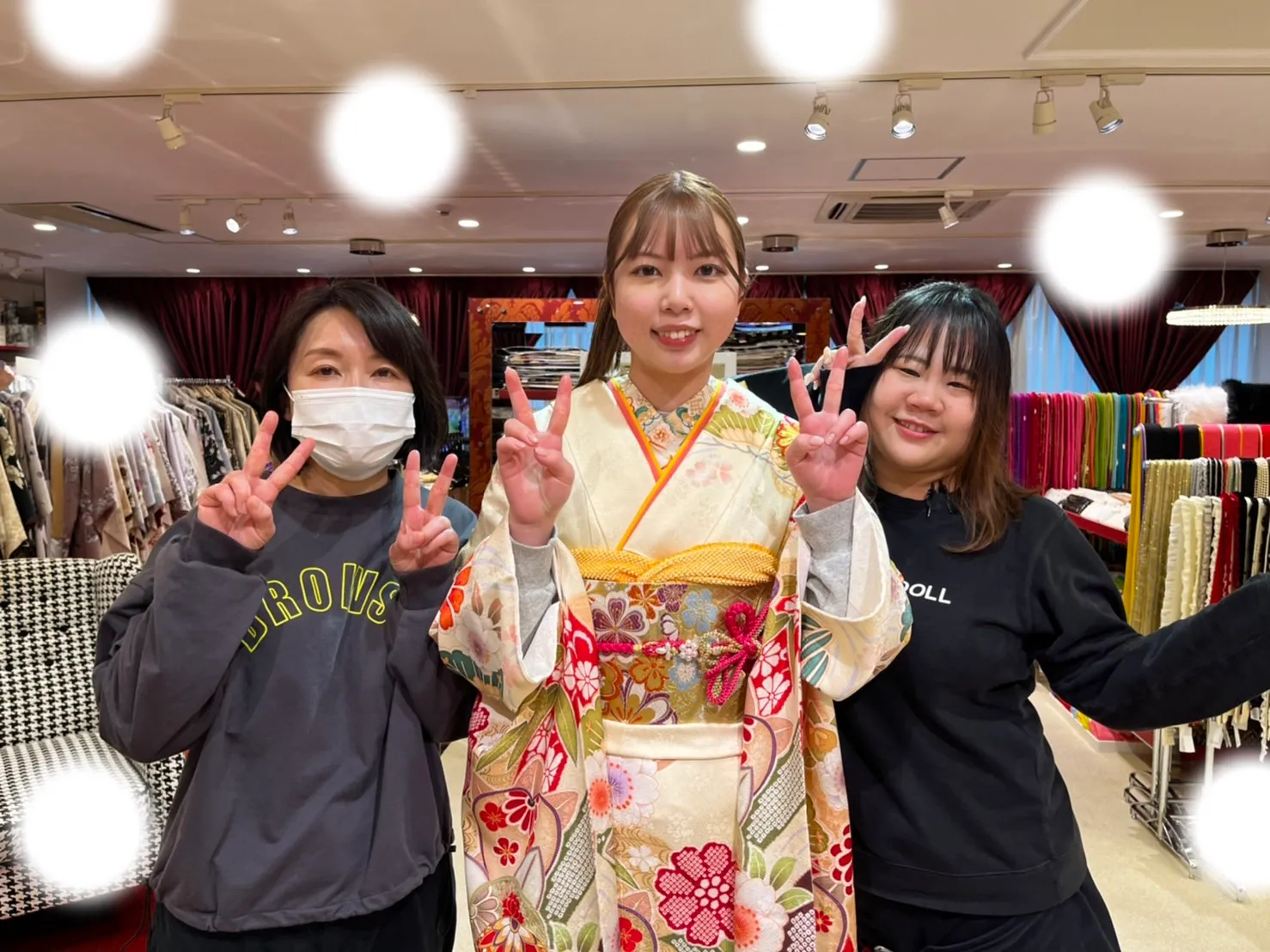成人式 前撮り 梅田 白色振袖