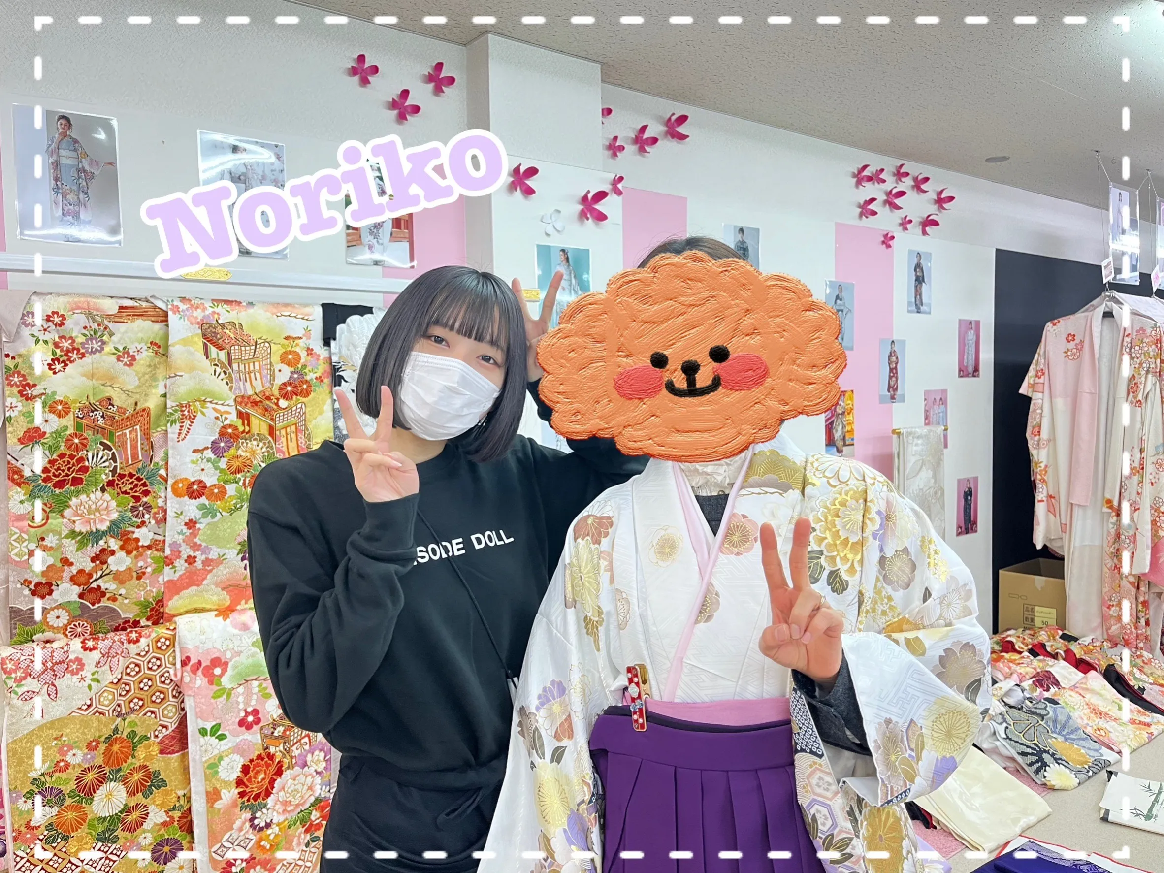 袴 前撮り撮影会 可愛い オシャレ 桜柄 紫