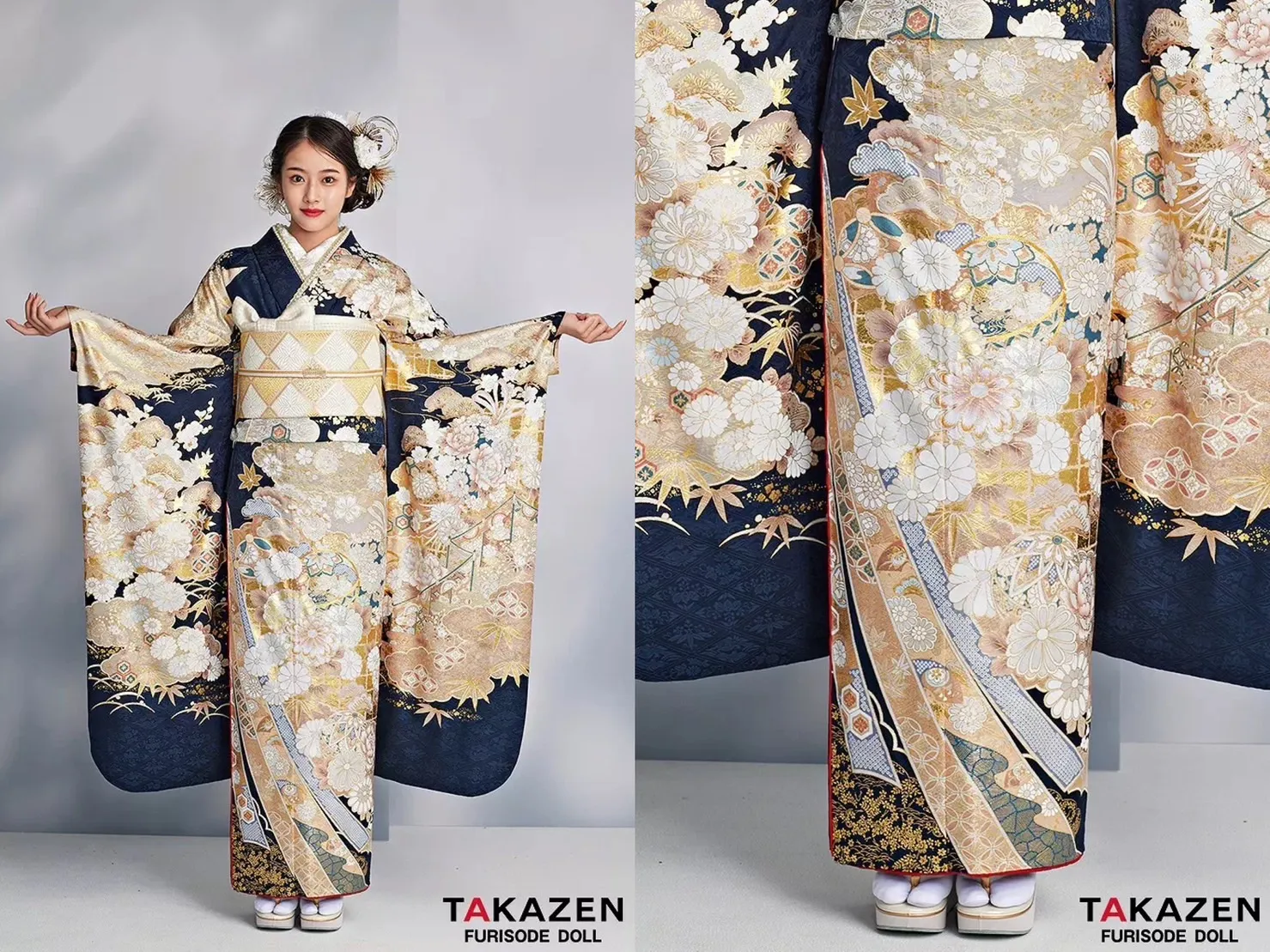 振袖 レンタル 奈良 前撮り撮影会 かわいい 綺麗 おしゃれ 正統派古典 上品 ネイビー 高級感