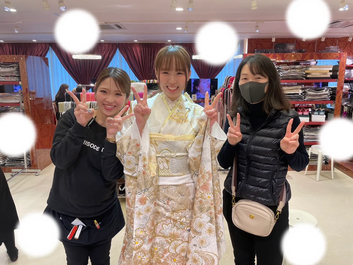 振袖レンタル 古典柄 白 キラキラ