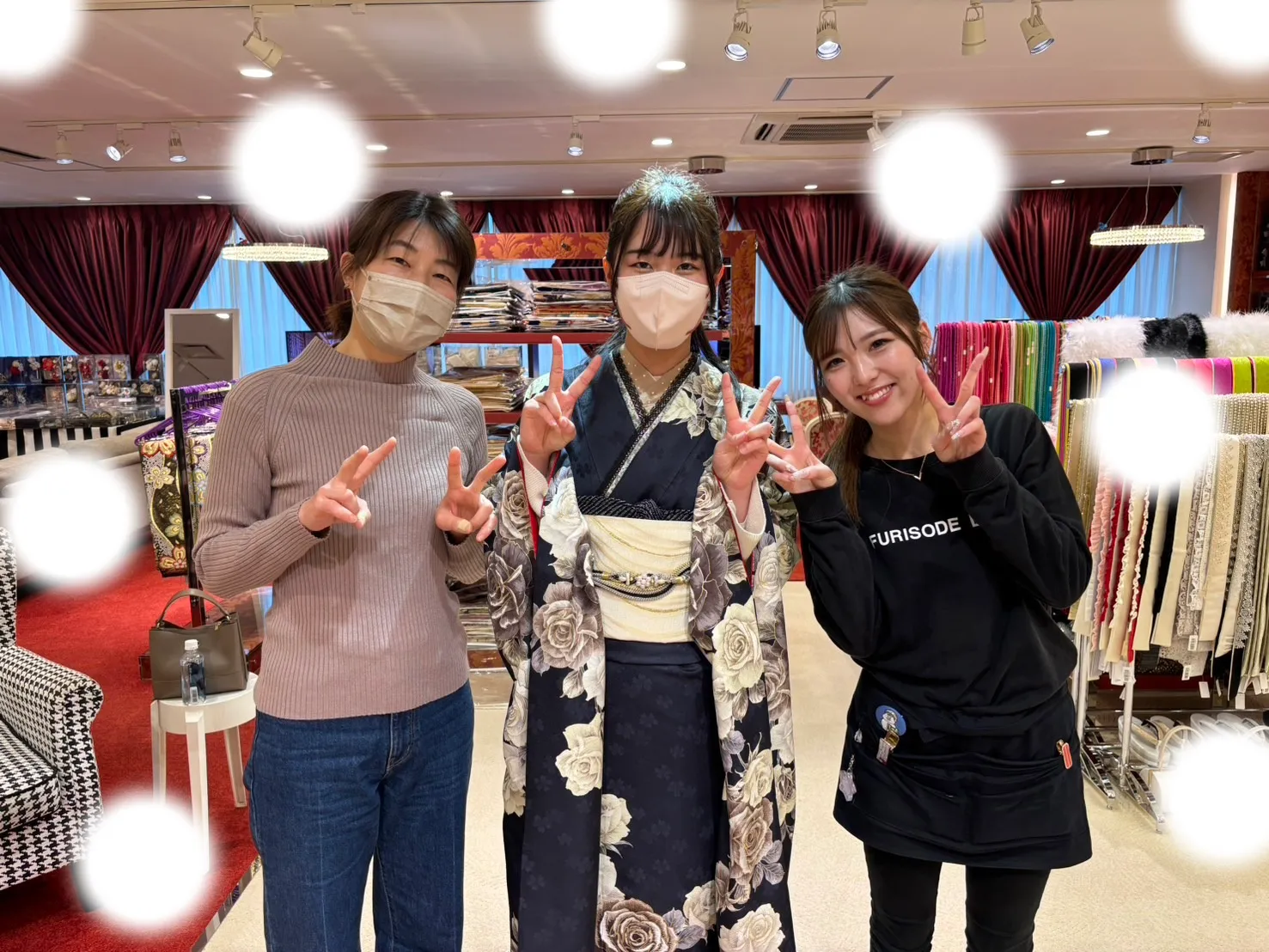 成人式 振袖レンタル 袴レンタル 前撮り 紺色 かわいい 安い