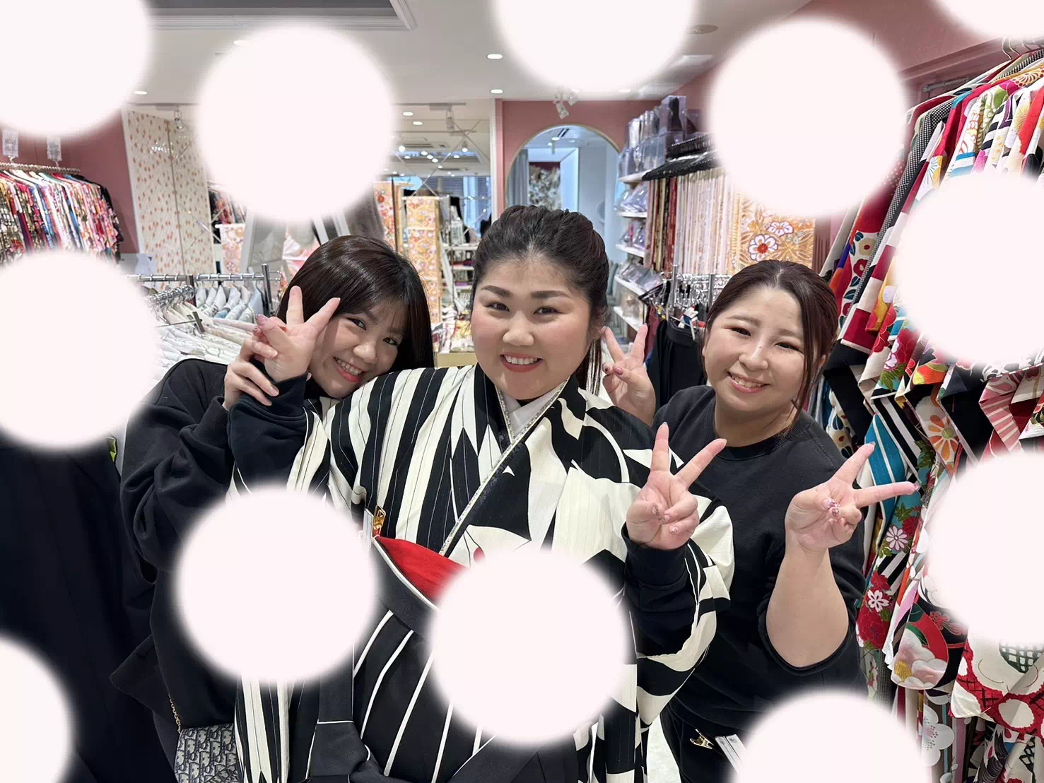 【TAKAZEN姫路店】♡02日　ストライプ×鶴のレトロでモノトーンのカッコイイ袴姫ちゃん♡