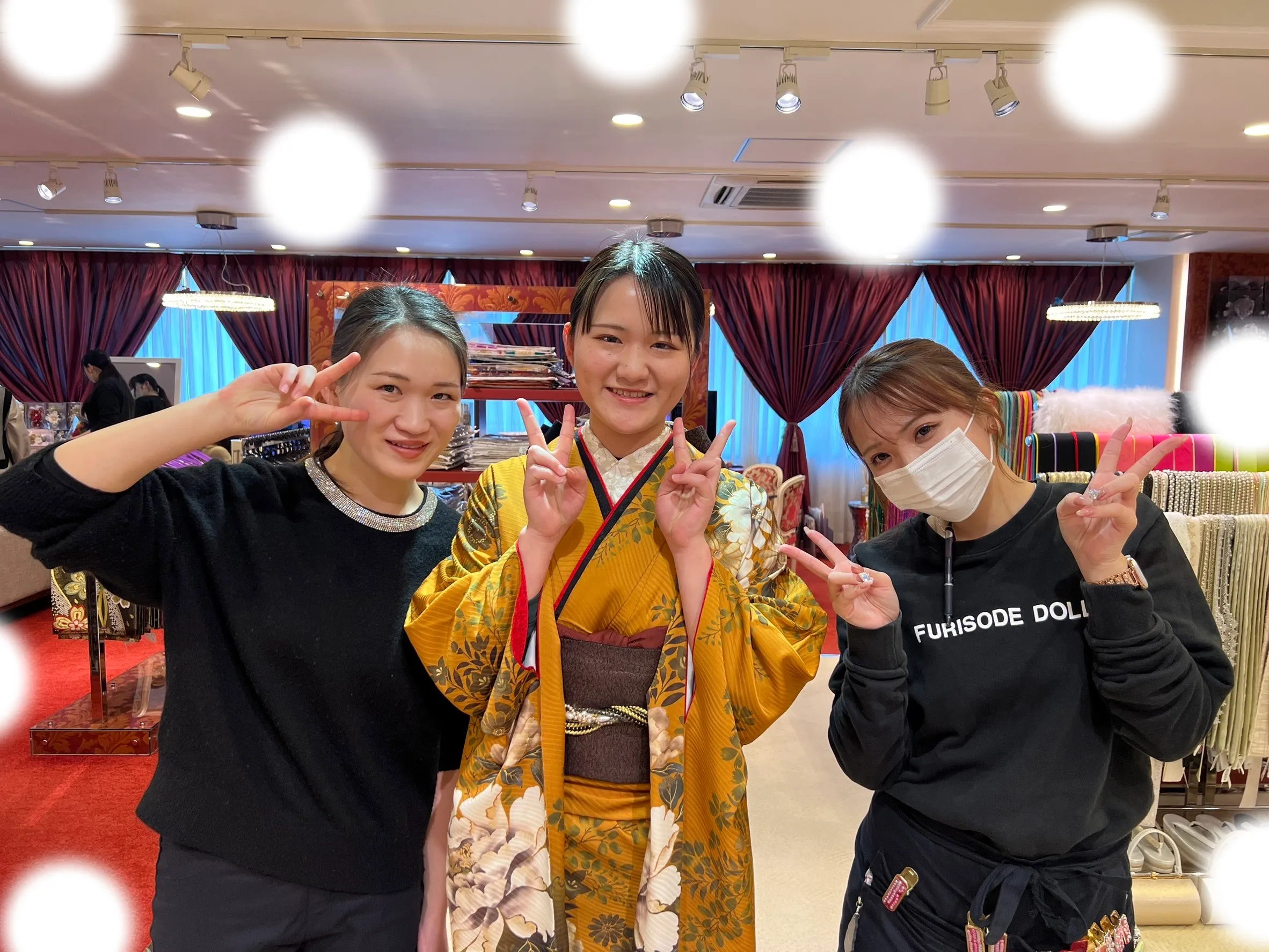 成人式 からし色 振袖 梅田