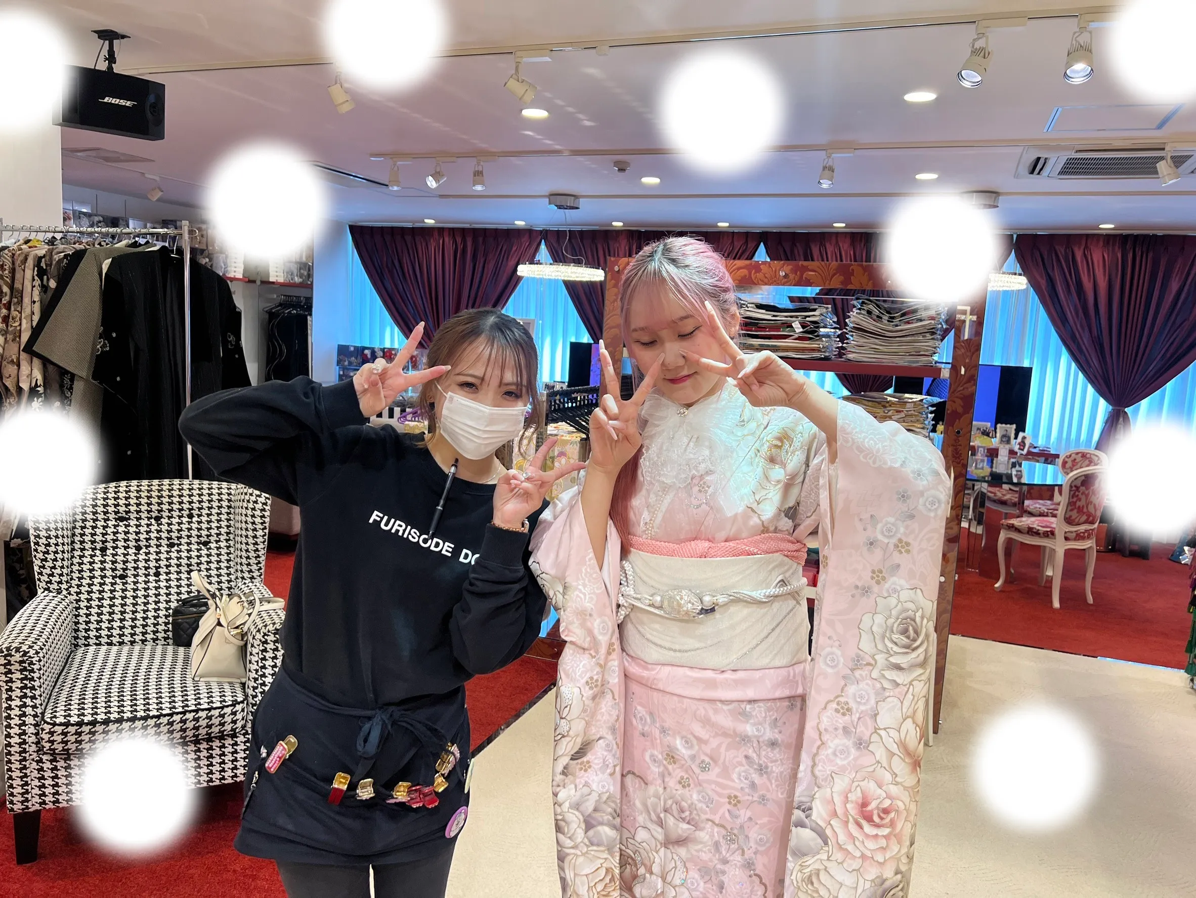 成人式 ピンク振袖 梅田