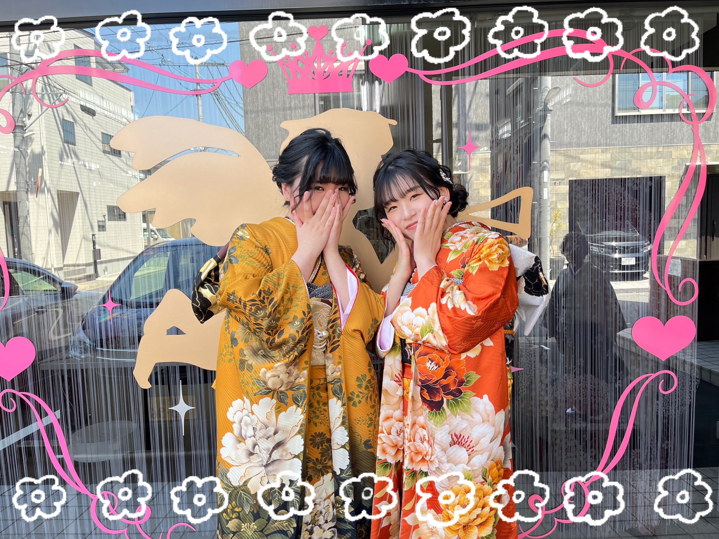成人式 振袖 前撮り撮影会 奈良 ヴィンテージスタイル からし/黒 牡丹柄 ノスタルジック 個性的振袖 人気 アンティーク調 ブーツスタイル