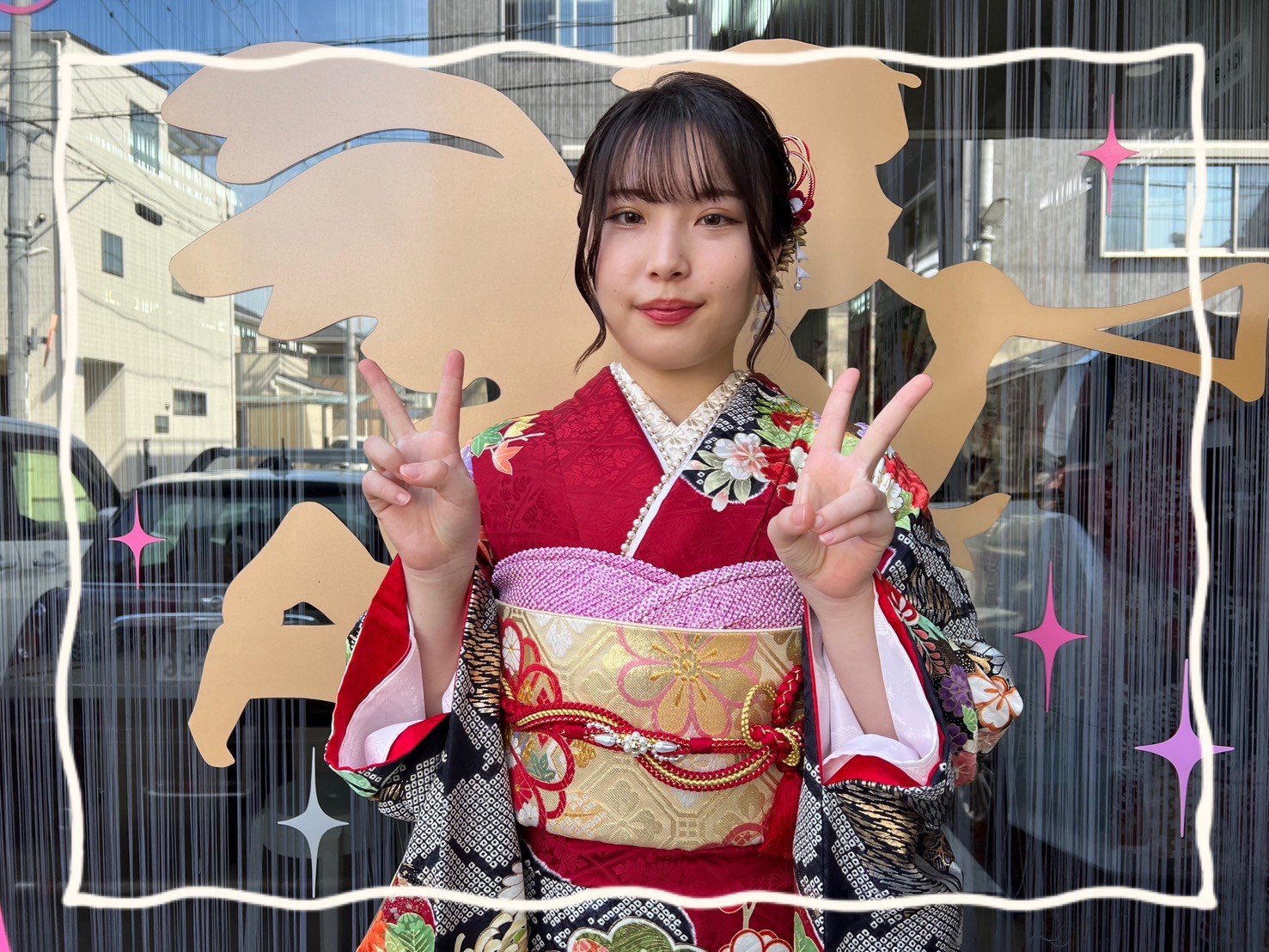 成人式 振袖 前撮り撮影会 奈良 正統派古典 赤 赤古典 可愛い 華やか