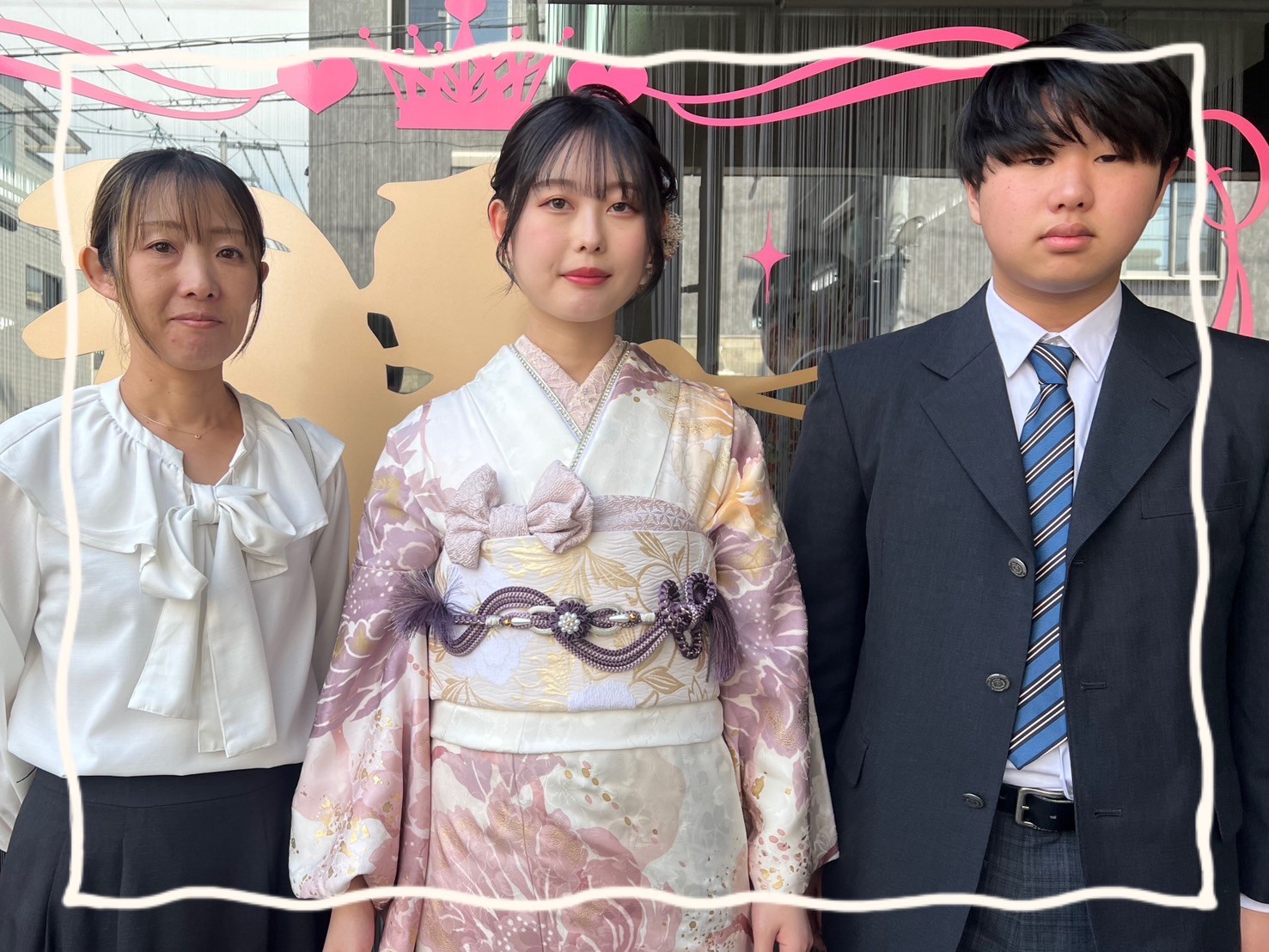 成人式 振袖 前撮り撮影会 奈良 ピンク 可愛い 綺麗 華やか 紫 白