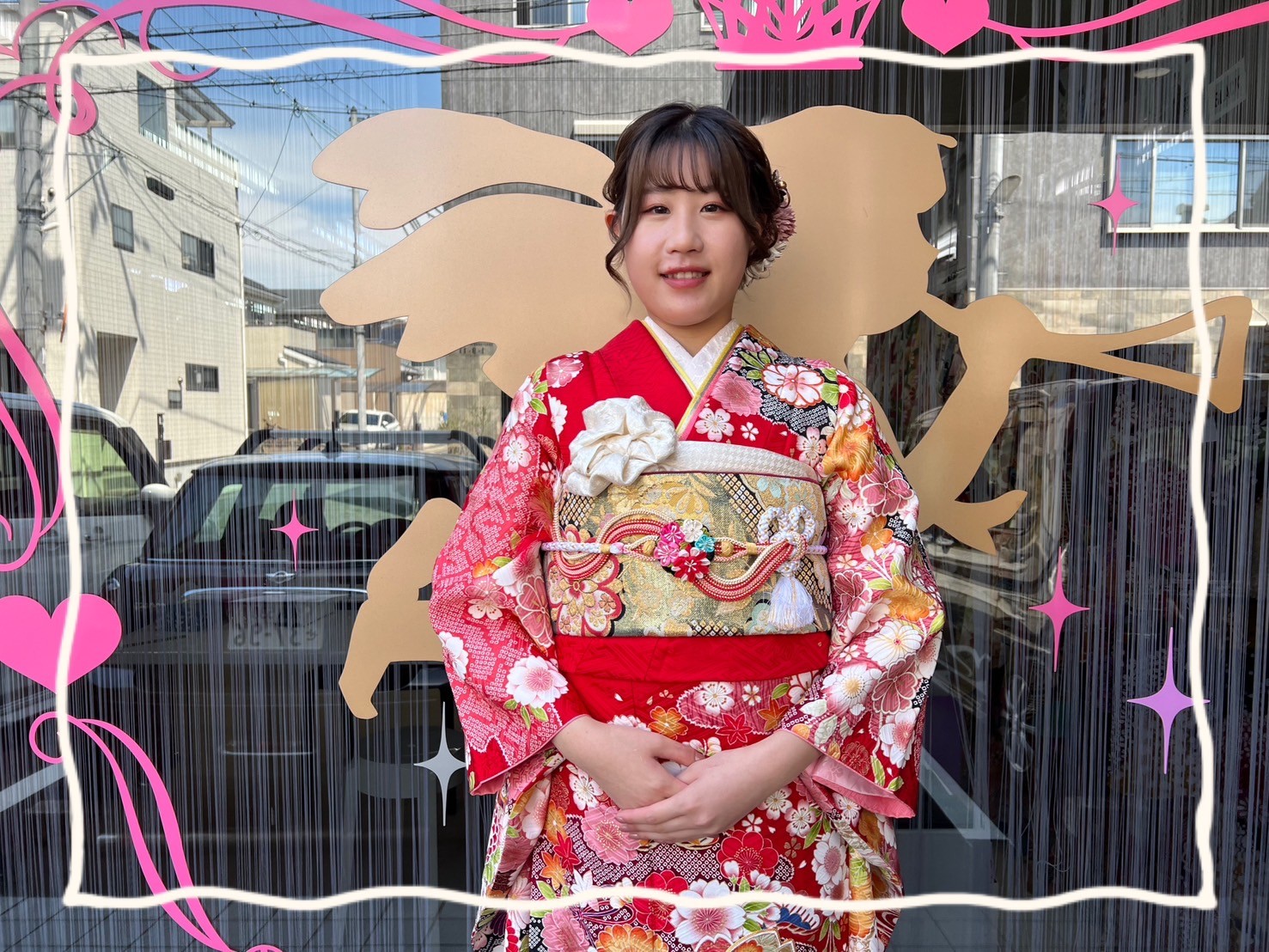 成人式 振袖 前撮り撮影会 奈良 正統派古典 赤 可愛い 華やか
