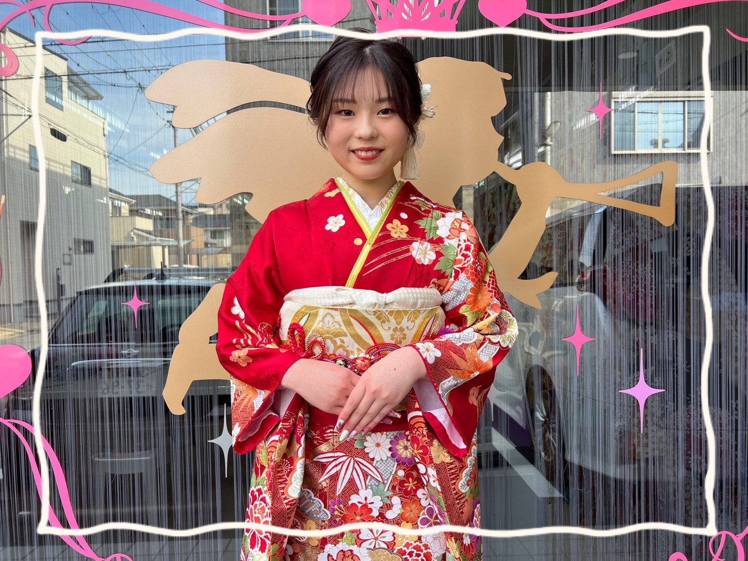 成人式 振袖 前撮り撮影会 奈良 正統派古典 赤古典 可愛い 華やか 花柄