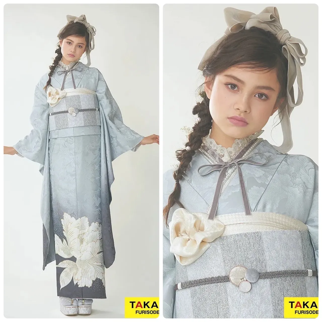 振袖レンタル 奈良 橿原 かわいい おしゃれ 個性派 かわいい かっこいい くすみ イマドキ 最新作粋古典 ターコイズブルー/青/白 吉祥文様/流水模様 クール 寒色系 シック【2025・2026年度流行】