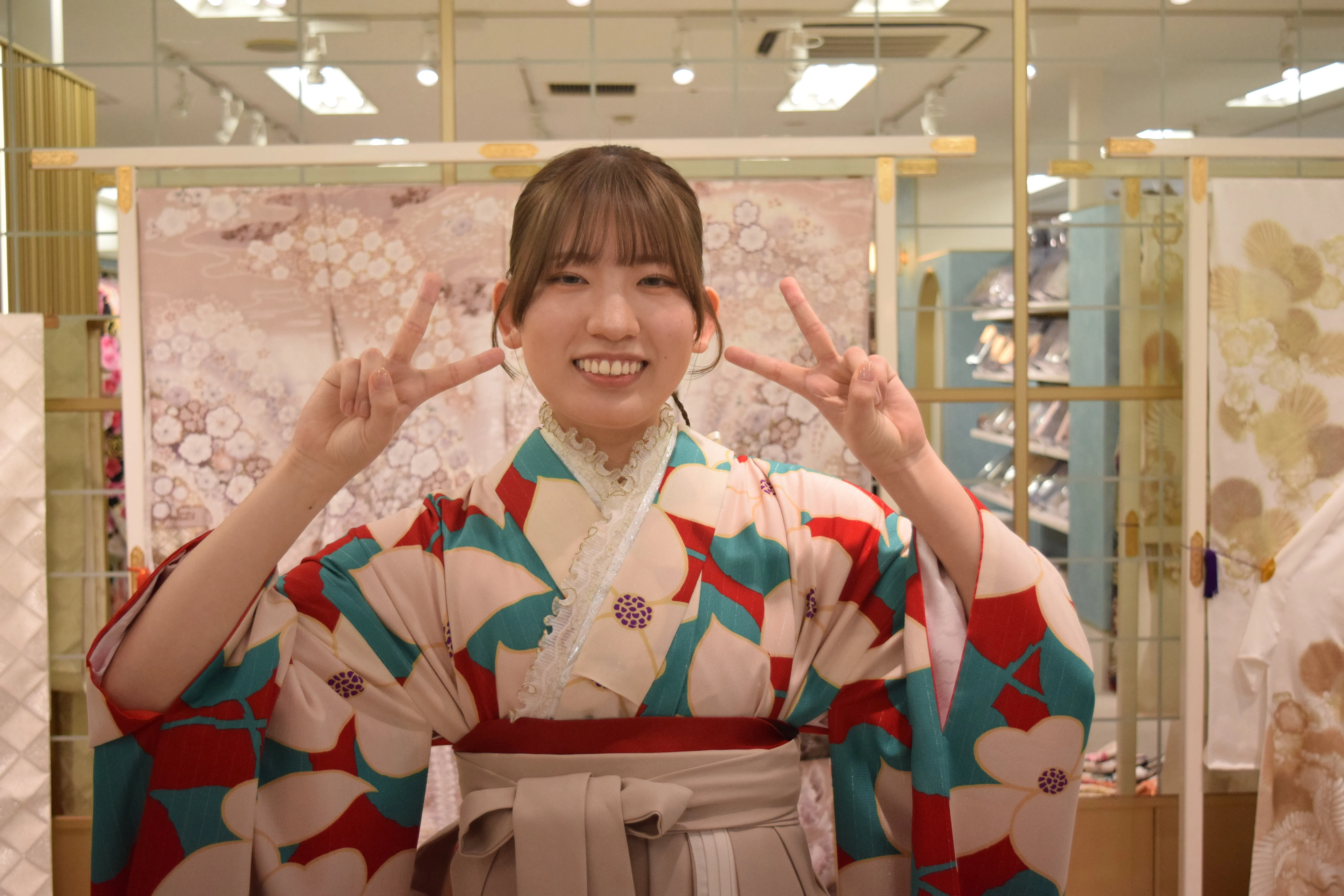 前撮り　大阪　袴　レトロ　フリル　袴レンタル