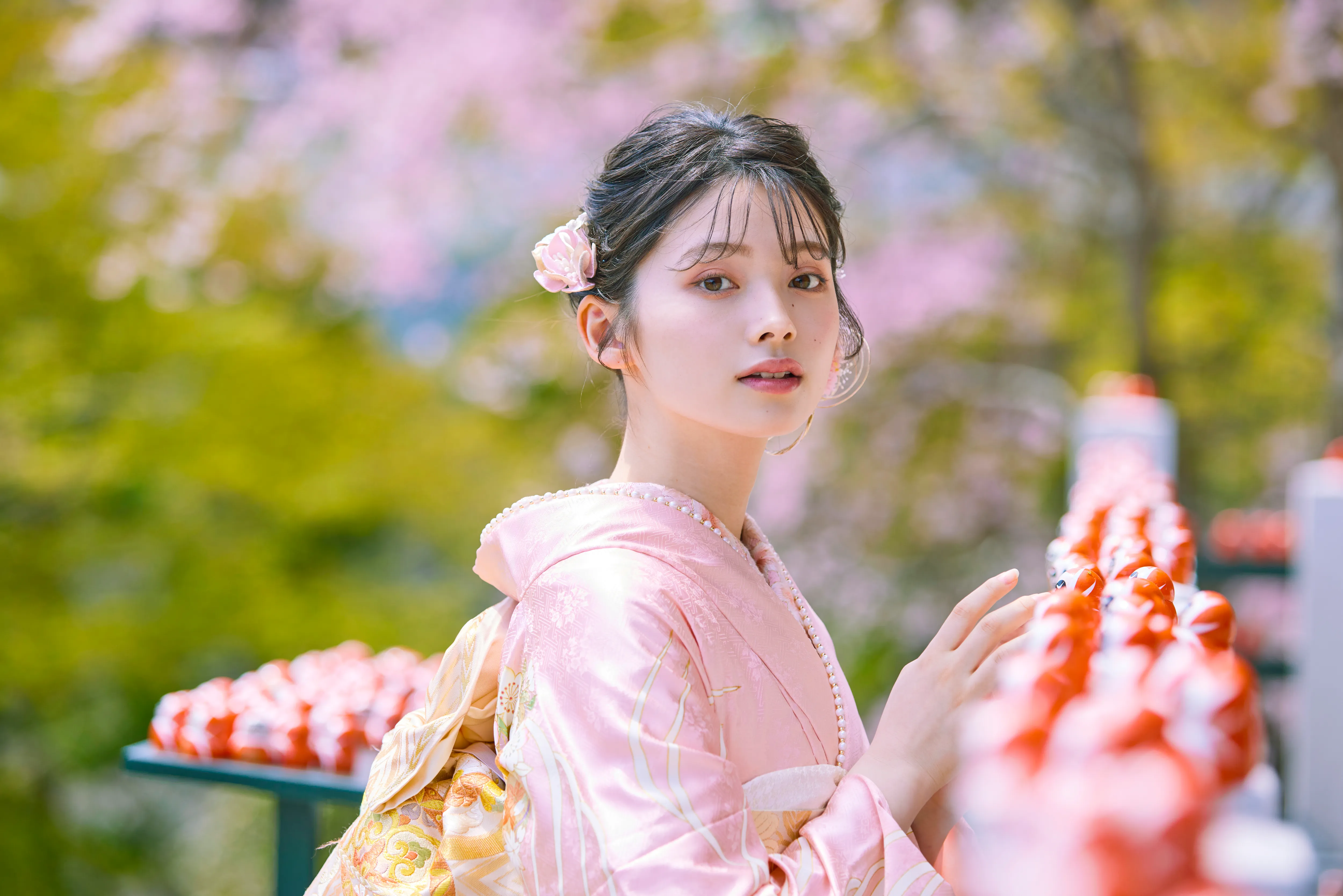吉祥文様/流水模様　はんなり　着物　南琴奈