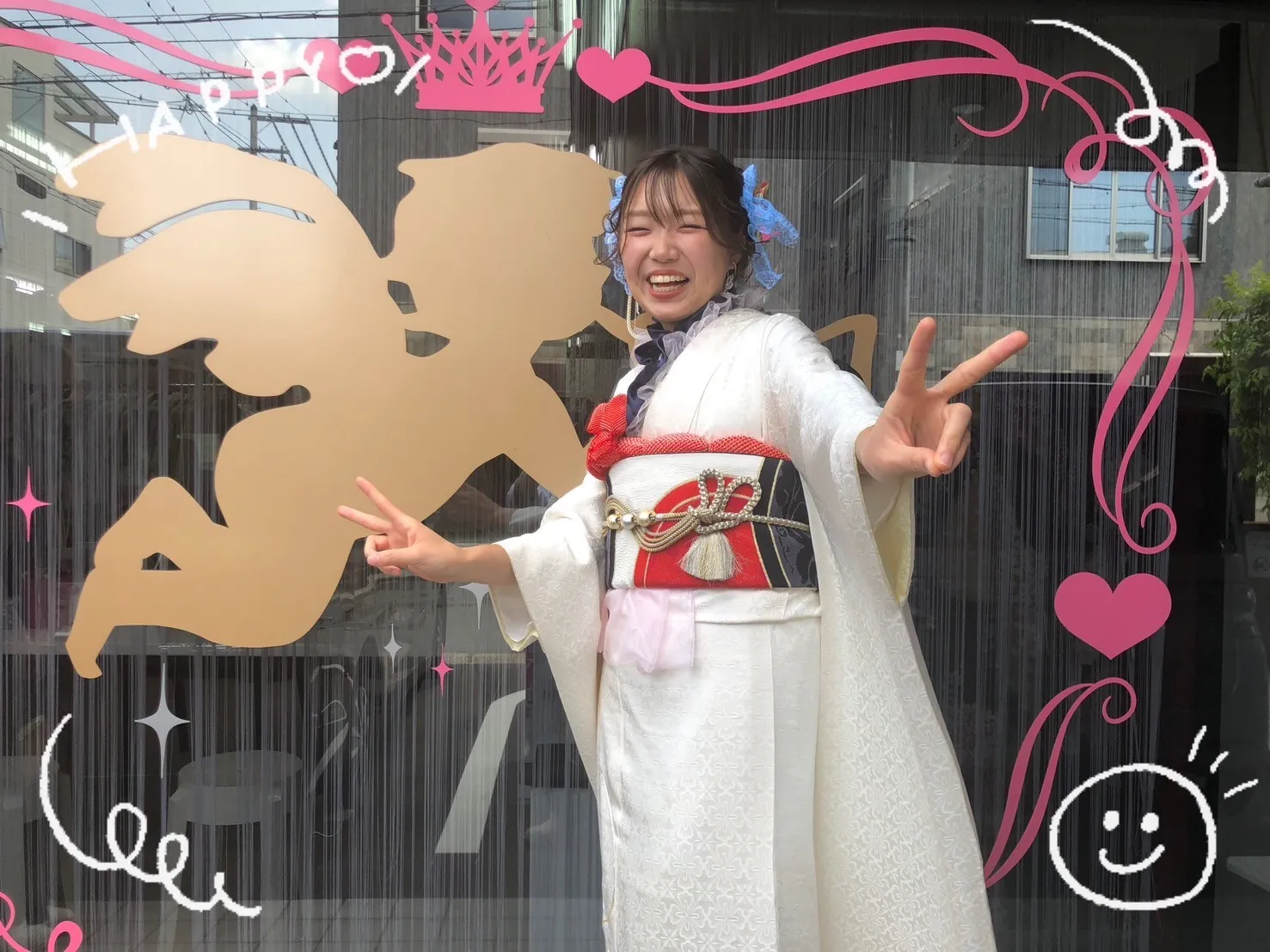 振袖 レンタル 奈良 前撮り 白色 ホワイト ヴィンテージ オシャレ 個性的 目立つ