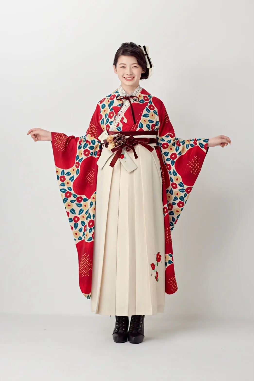 卒業式　袴　2025年　新作　くすみ　レース　イマドキ