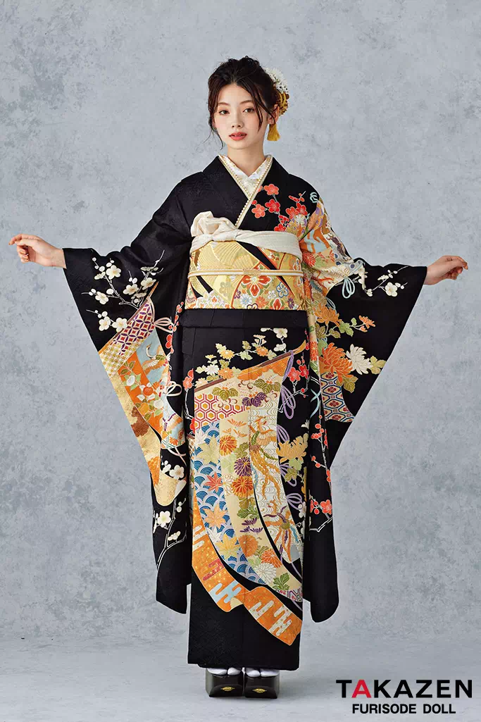 南琴奈　高級振袖　外商向け　千總　黒　