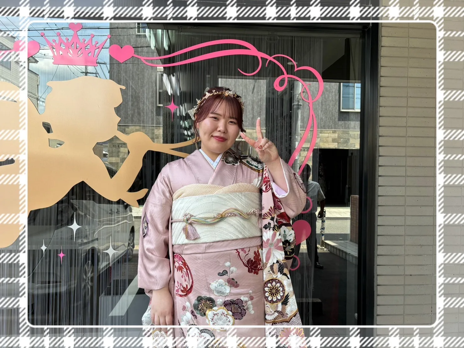 振袖 レンタル 奈良 前撮り オシャレ 古典柄 ダスティピンク 目立つ 個性的