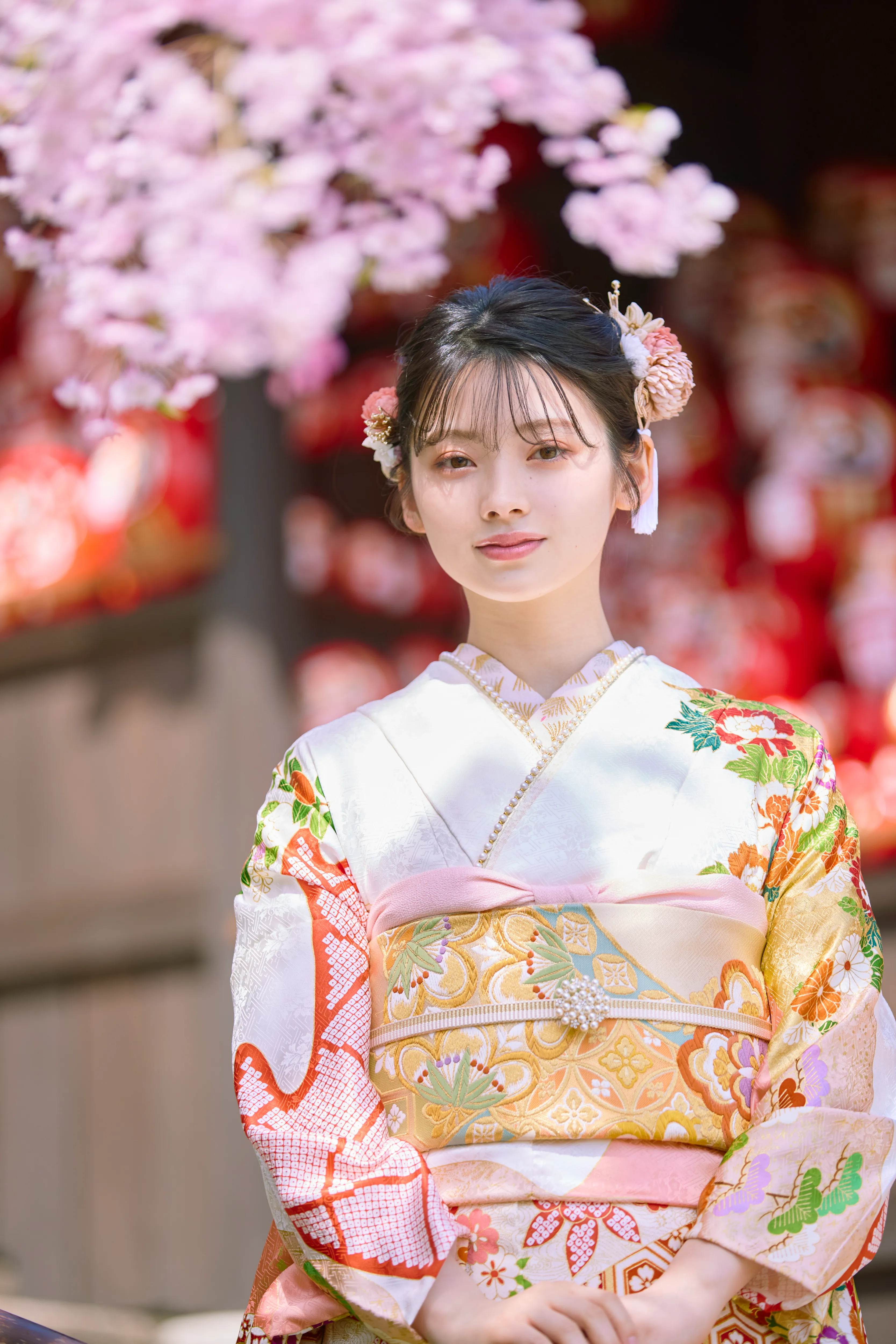 最高級染繍桶絞り友禅　ピンク　清楚　南琴奈