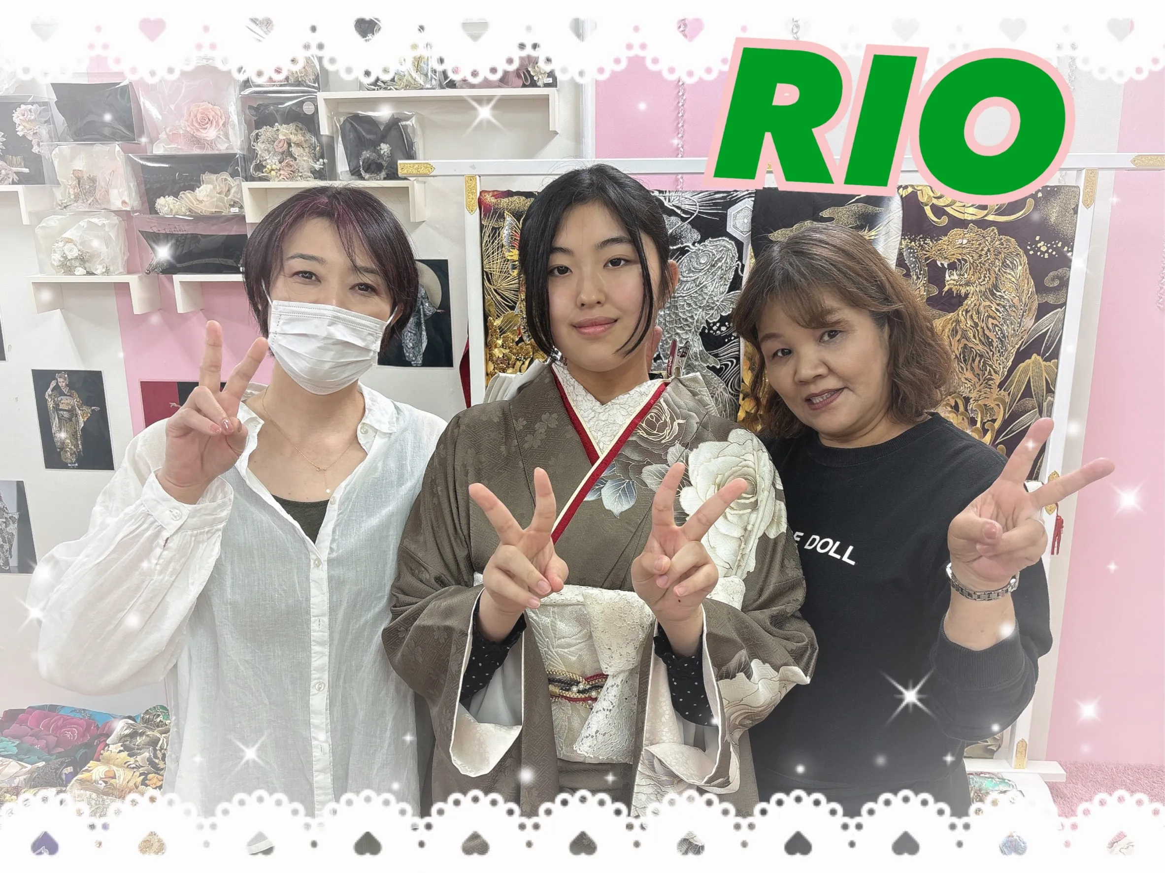 振袖 レンタル 奈良 くすみカラー グリーン ベージュ シンプル おしゃれ 個性的