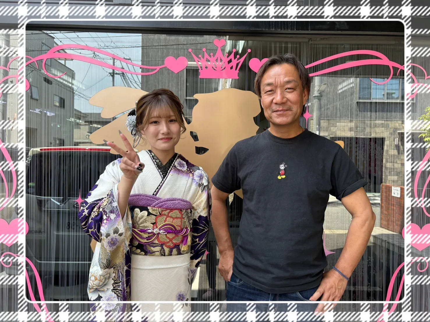 振袖 レンタル 奈良 前撮り クール系 白/紫/ゴールド(金色) ボタン柄/和柄 大人気 モード 派手 かっこいい ギャル