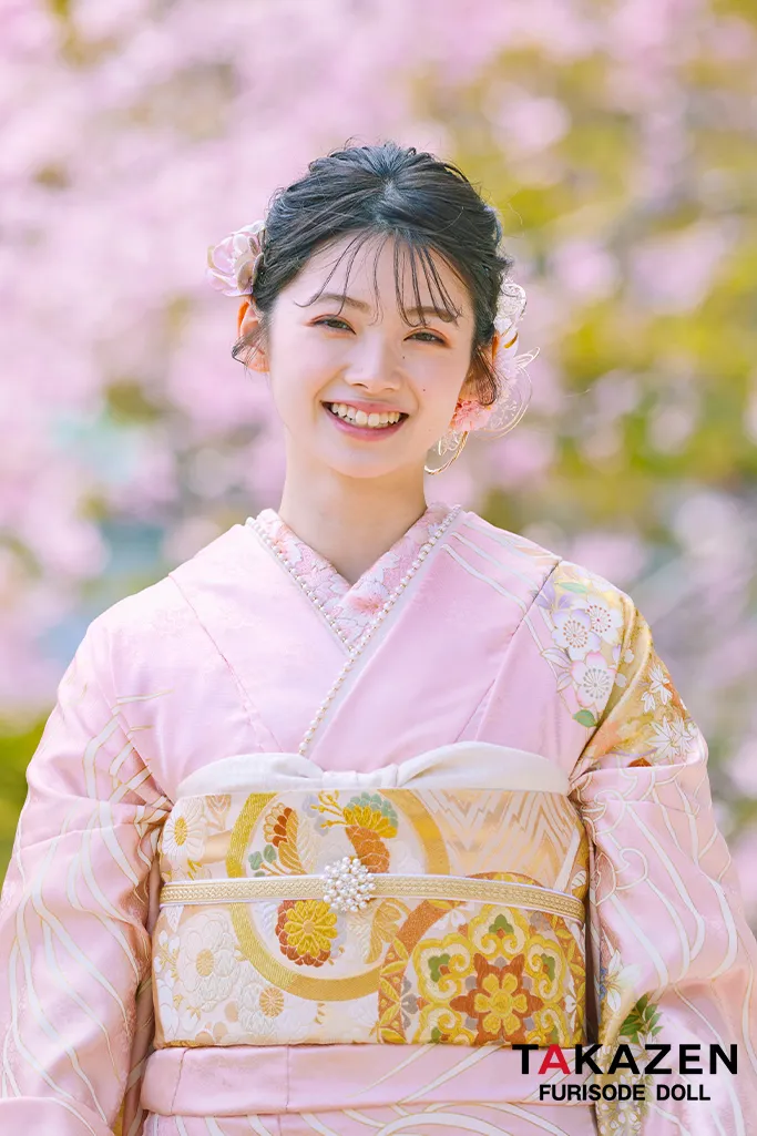 TAKAZENのレンタル振袖 プレミアム古典　ピンク/淡い色　吉澤織物/最高級手描友禅　吉祥文様/流水模様　高級振袖　はんなり　着物　南琴奈【通販可】LB37