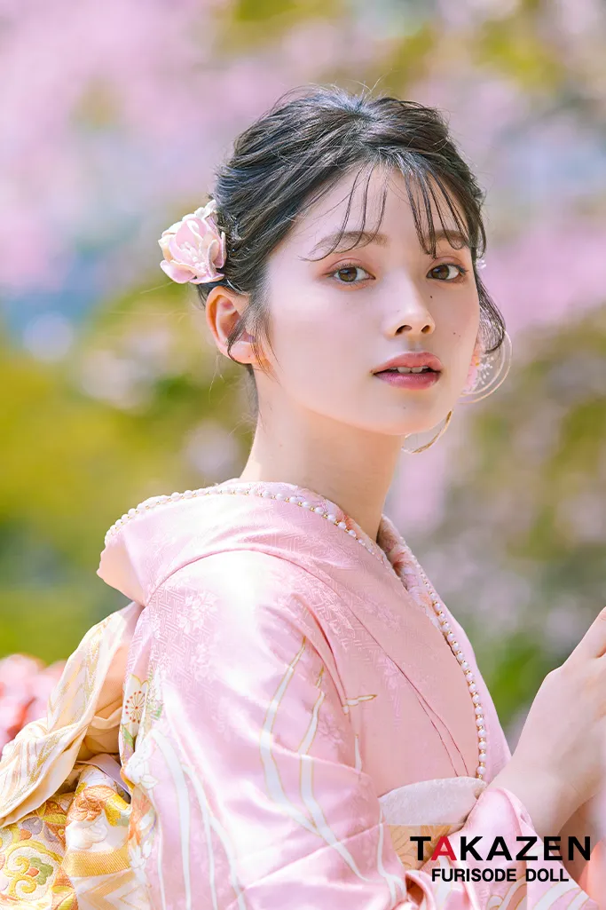 TAKAZENのレンタル振袖 プレミアム古典　ピンク/淡い色　吉澤織物/最高級手描友禅　吉祥文様/流水模様　高級振袖　はんなり　着物　南琴奈【通販可】LB37