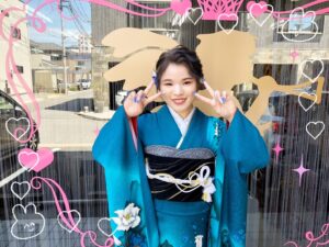 振袖 レンタル 奈良 前撮り クール系 青/ブルー 牡丹柄 目立つ 派手 豪華
