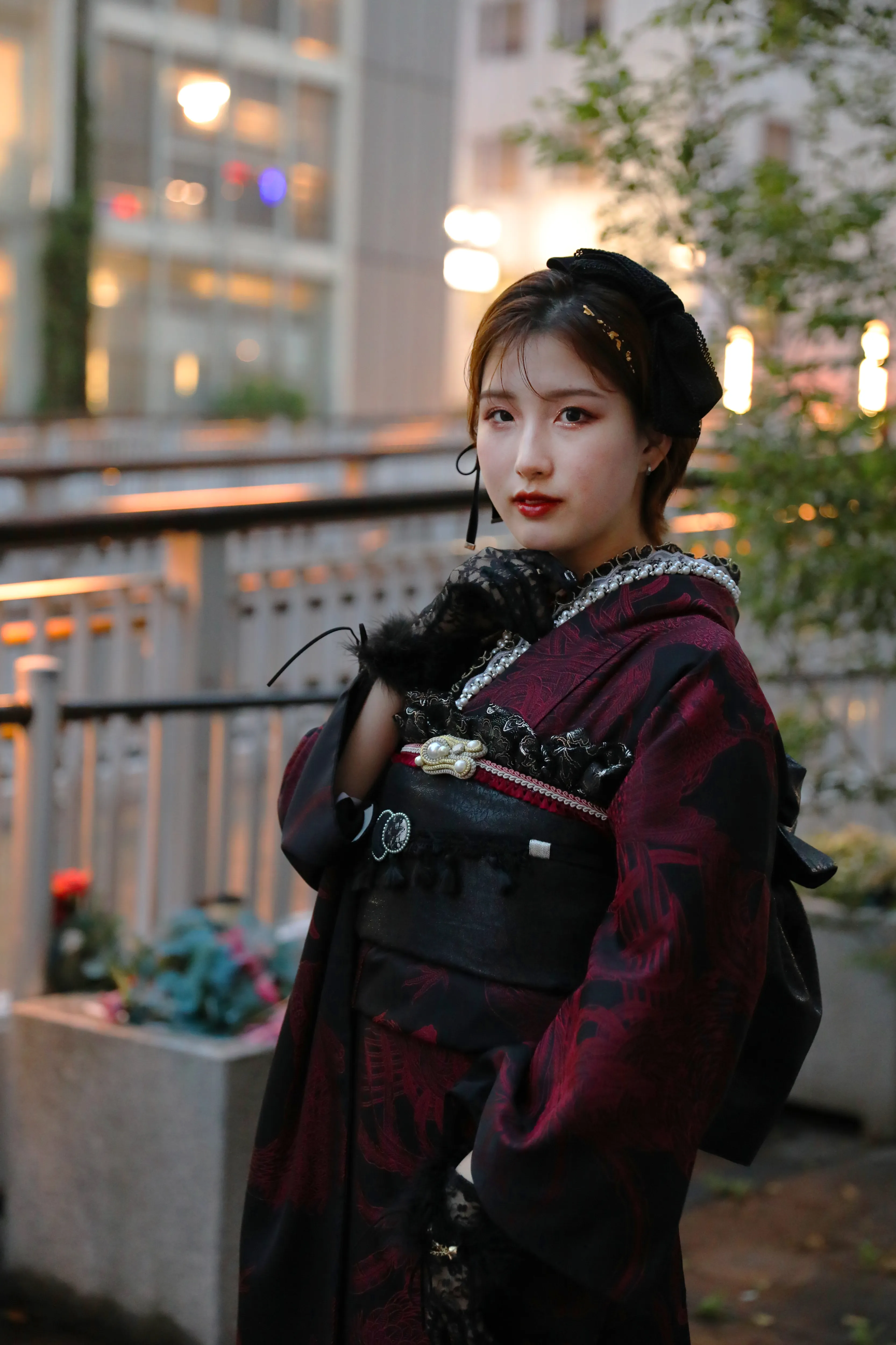 成人式 前撮り 梅田 袴 くすみカラー かわいい イマドキ 淡色 古典 タカゼン 撮影