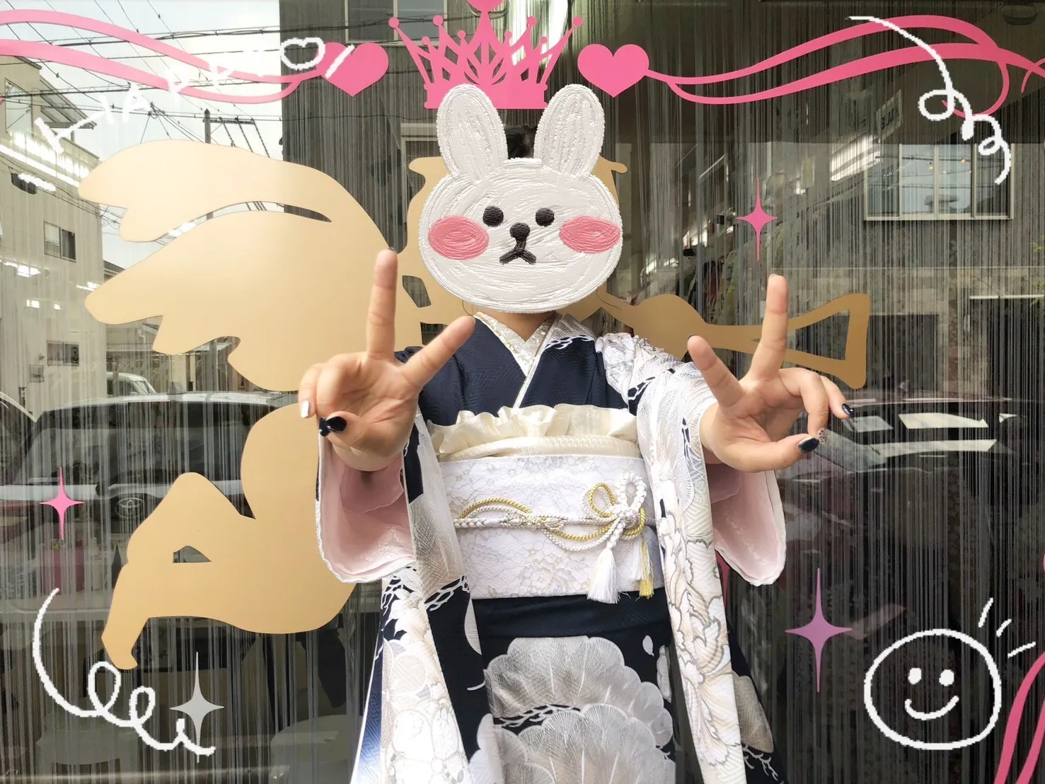 成人式 振袖 前撮り撮影会 可愛い 双子 紺 黒 シルバー 銀 華やか