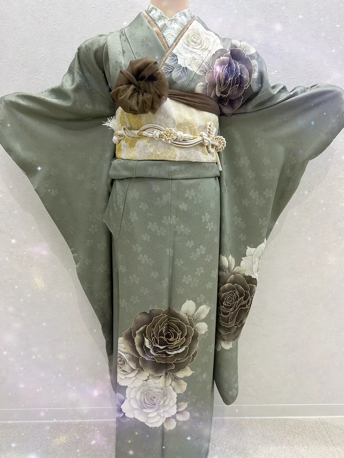 振袖 レンタル 可愛い おしゃれ かっこいい イマドキ くすみ 写真 妹割