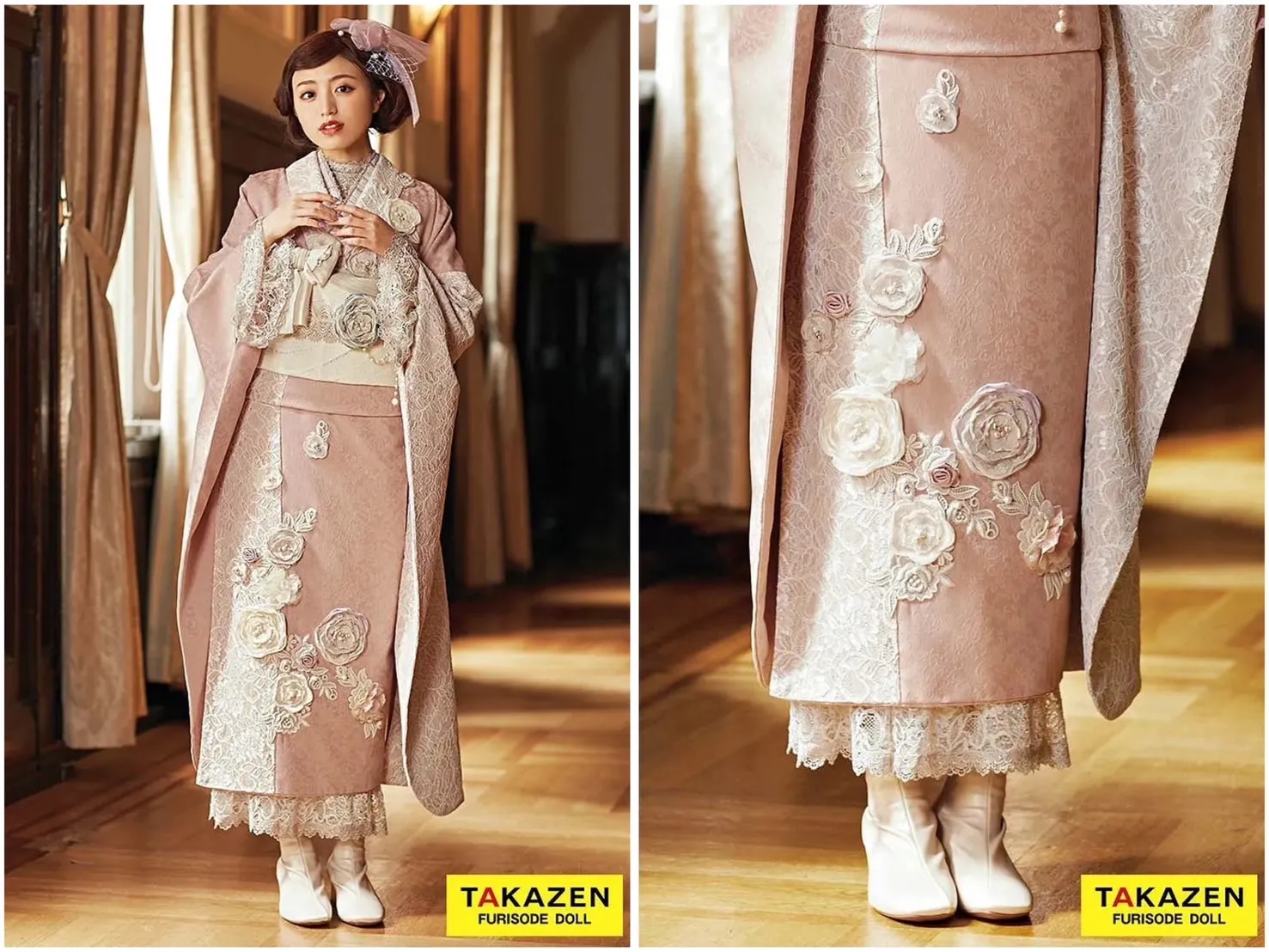 成人式　振袖レンタル　TAKAZENオリジナル　ミニョン　立体花　イマドキオシャレ