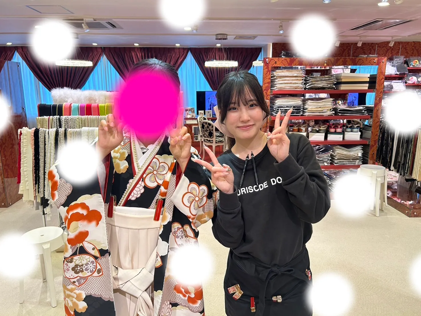 袴　レンタル　TAKAZEN梅田本店　古典　黒地　綺麗