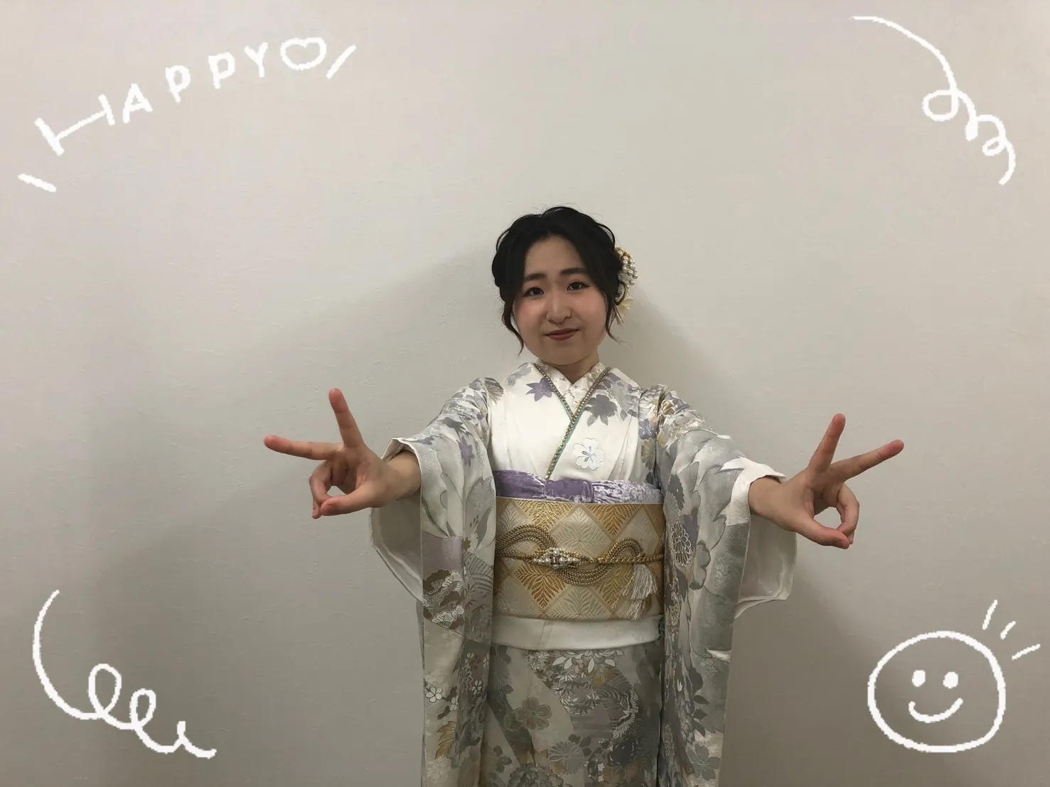 振袖 レンタル 奈良 前撮り 高級古典柄振袖 金彩刺繍友禅 白/シルバー 扇面 キラキラ 綺麗
