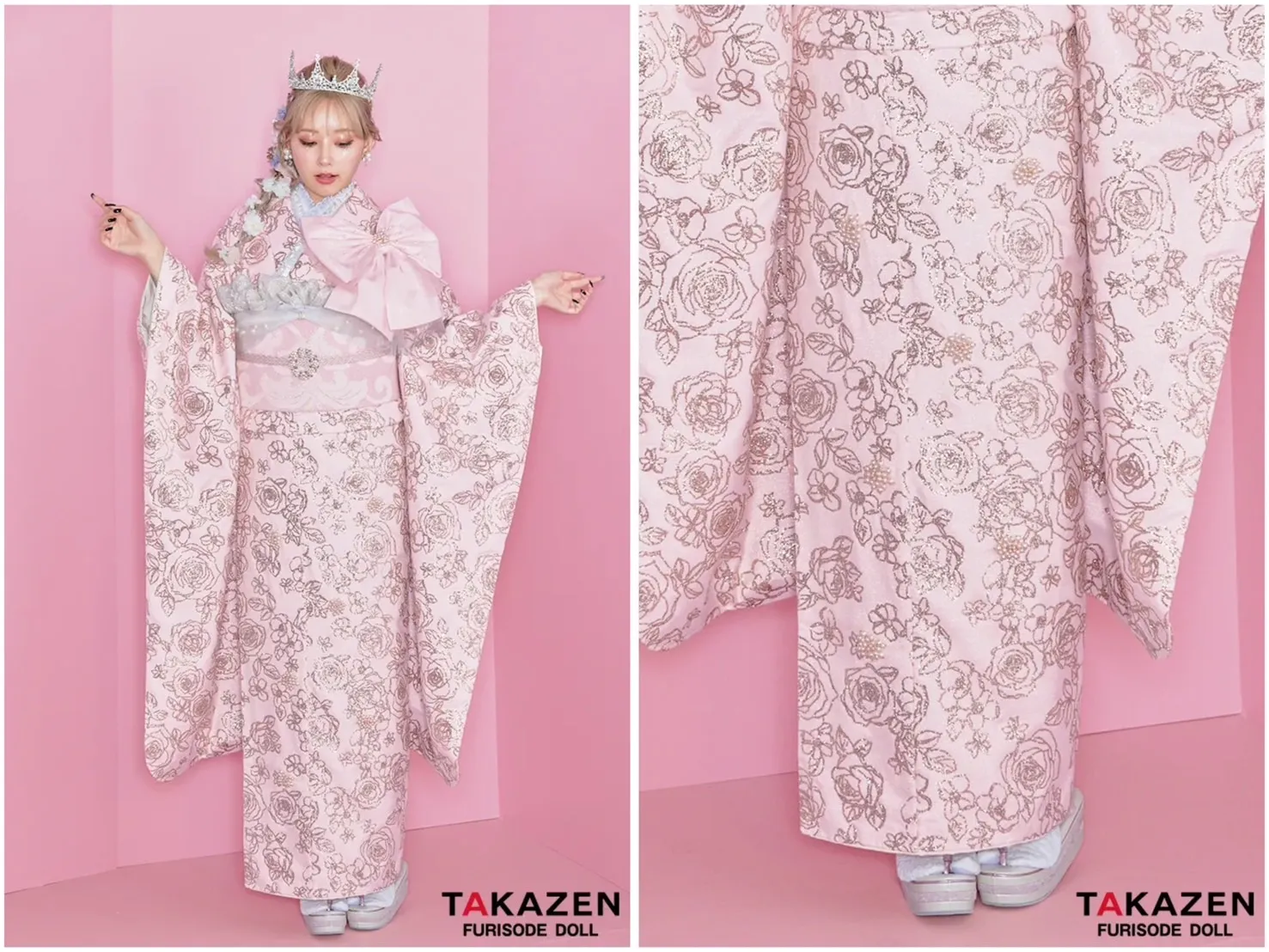 成人式　振袖レンタル　成人式振袖　TAKAZENオリジナル　グリッター振袖　キラキラ