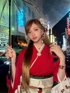 振袖　レンタル　ひめかちゃん　おでかけ　赤色　古典柄　シンプル　綺麗　人気　可愛い
