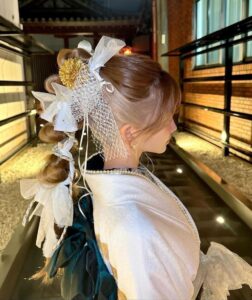 振袖　レンタル　おでかけ　ひめかちゃん　白　ゴールド　モード系　綺麗　人気