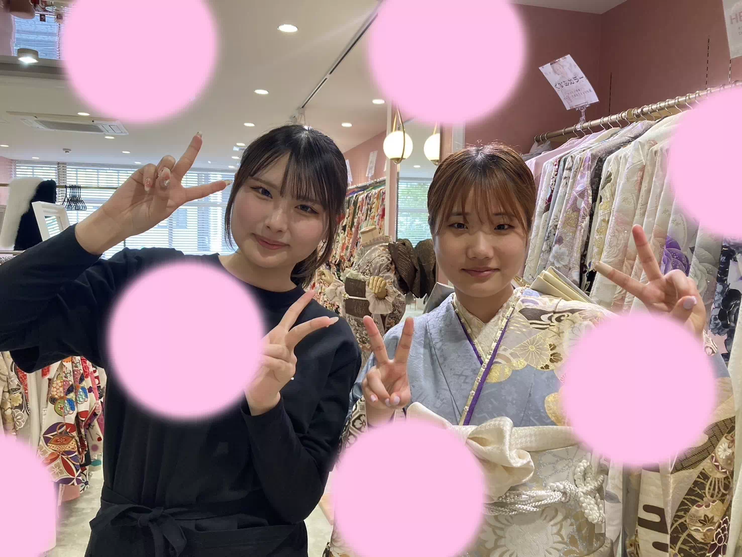 【TAKAZEN姫路店】♡3日 淡い水色にゴールドの古典柄がキラキラ可愛いくすみ古典振袖の姫ちゃん♡