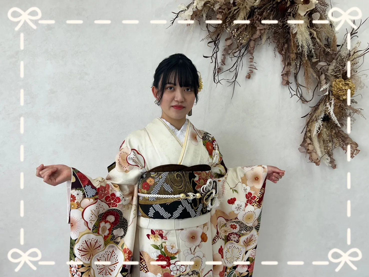 振袖 レンタル 橿原 前撮り 白色 シンプル おしとやか 上品 はんなり 大人っぽい 綺麗