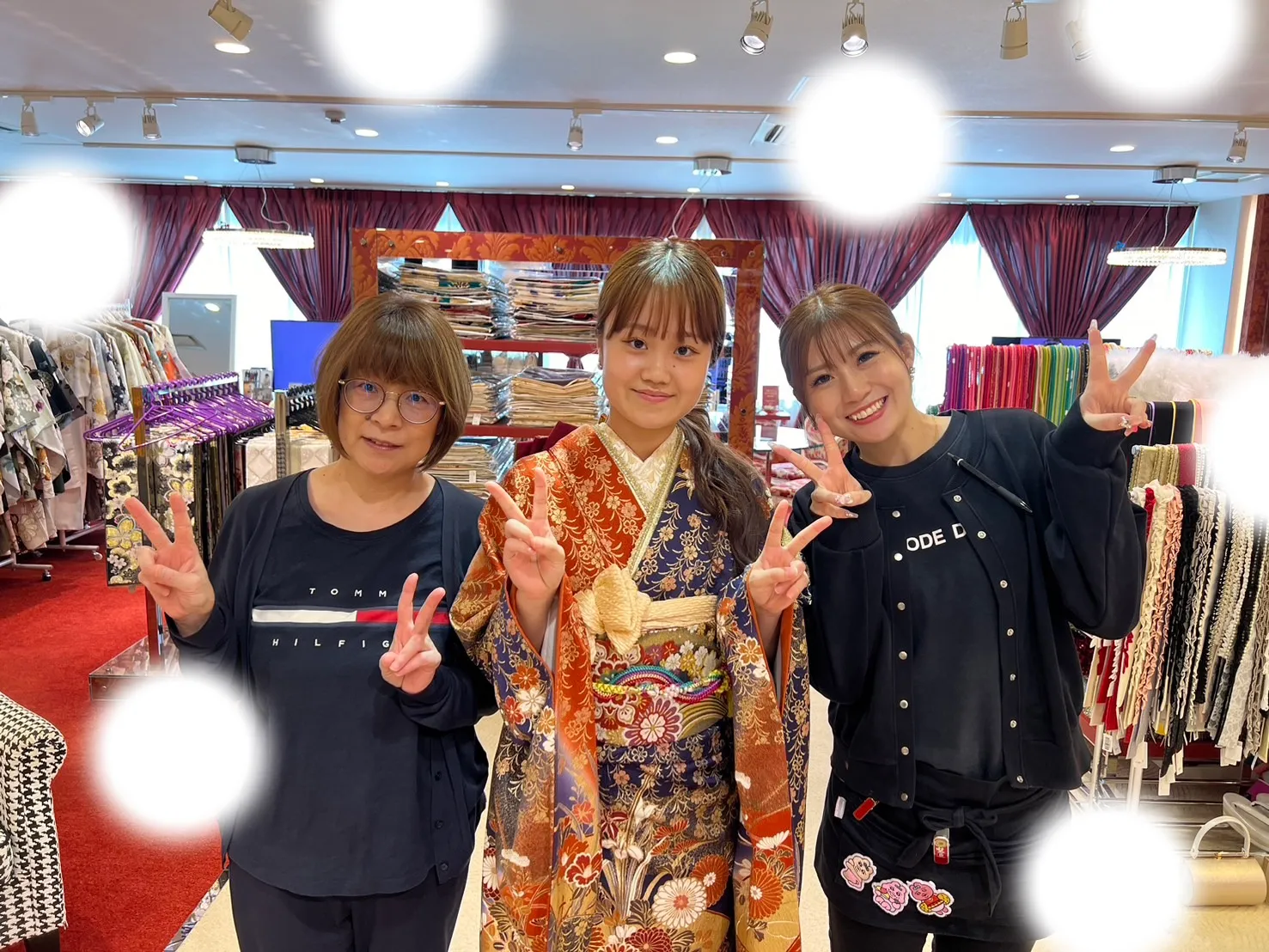 振袖レンタル　成人式　前撮り　ミニョン　立体花　水色　かわいい　くすみ