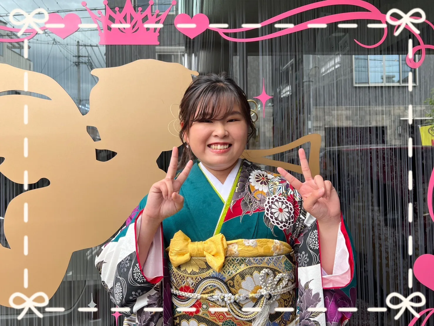 振袖 レンタル 奈良 前撮り 緑色 和柄 正統派古典 王道 人気 伝統的