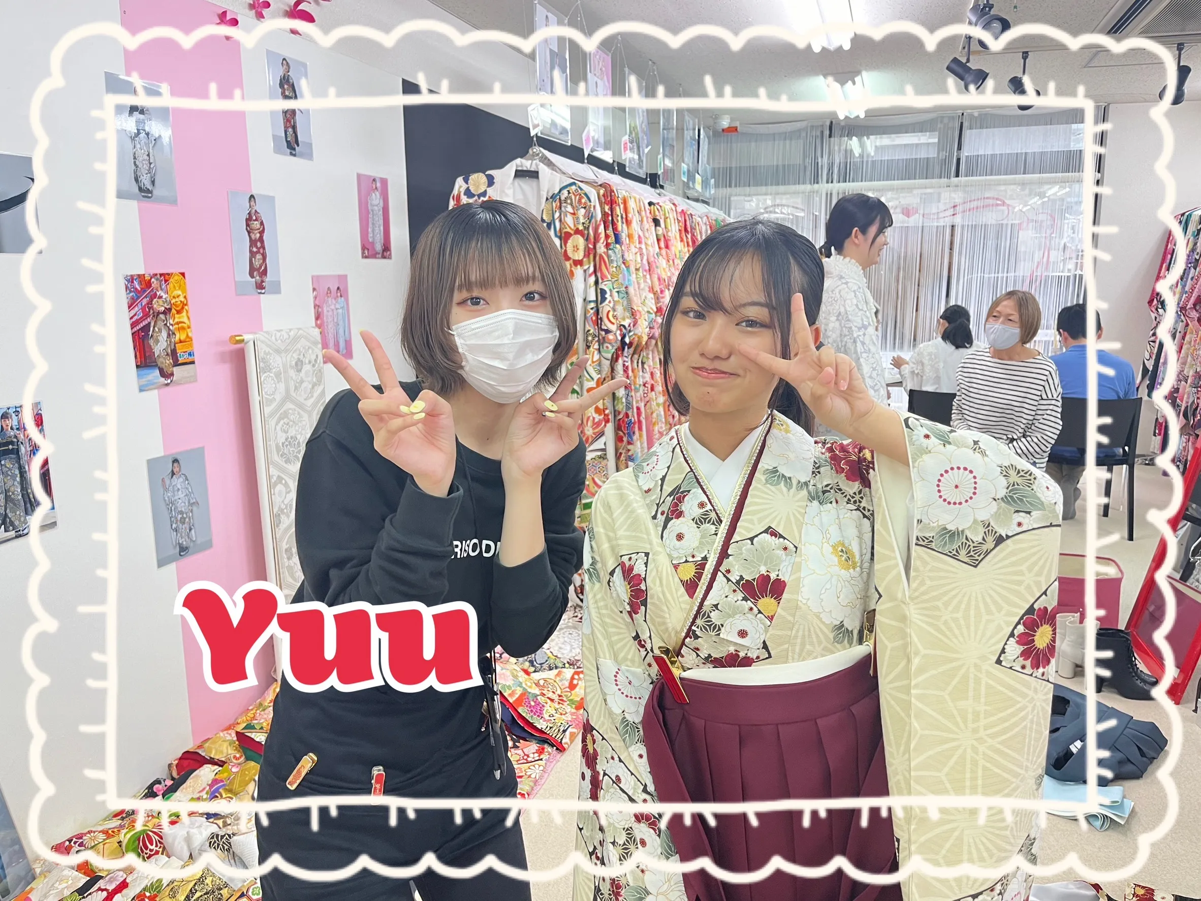 袴 レンタル 奈良 九重ブランド袴 古典柄 ベージュ/オフカラー 梅柄 王道 はんなり 統一感のある着こなし