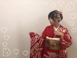 成人式 振袖 前撮り撮影会 持ち込み 古典 可愛い 赤 金 シンプル