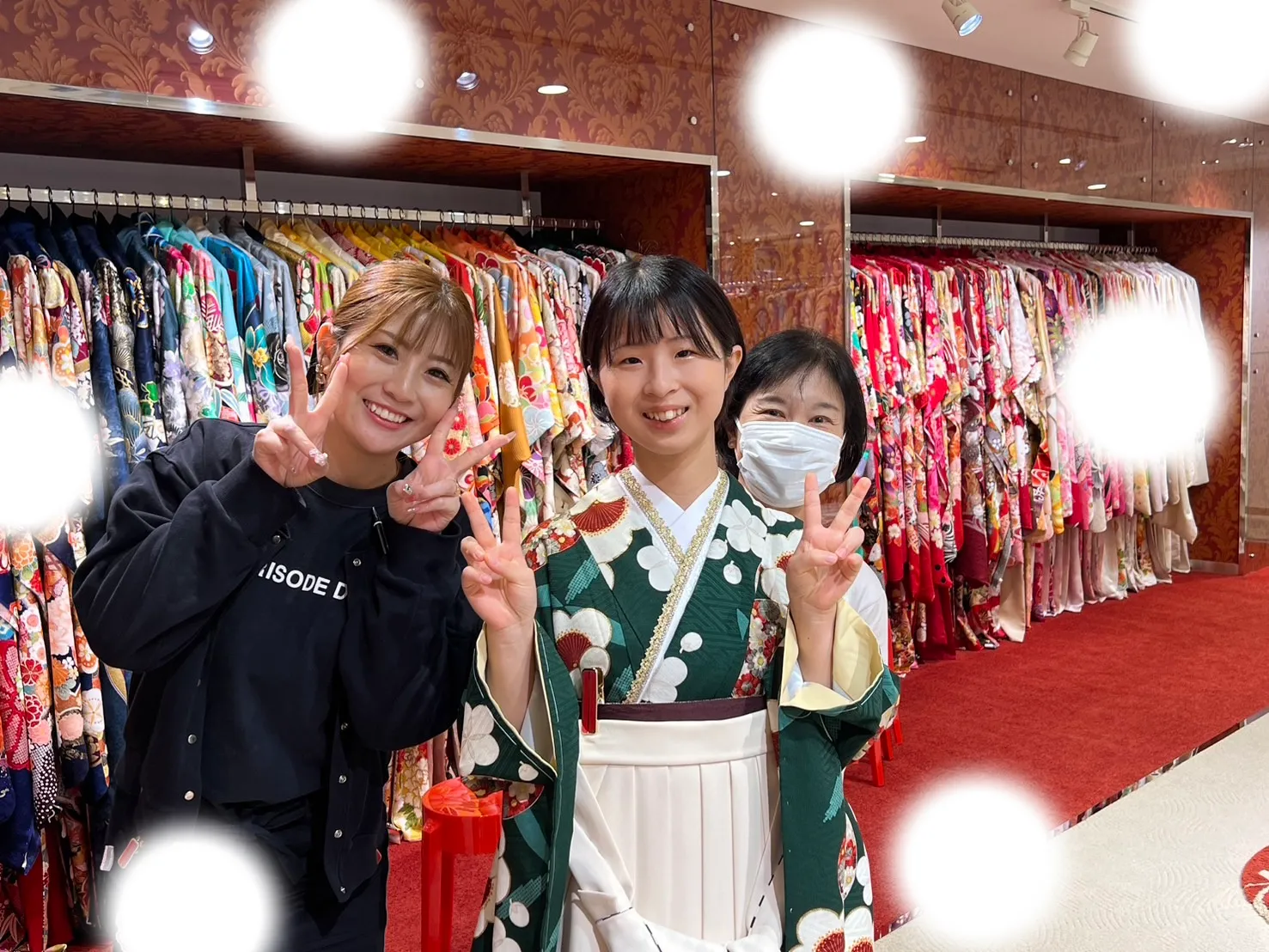 袴レンタル 卒業式 前撮り 古典 緑 かわいい