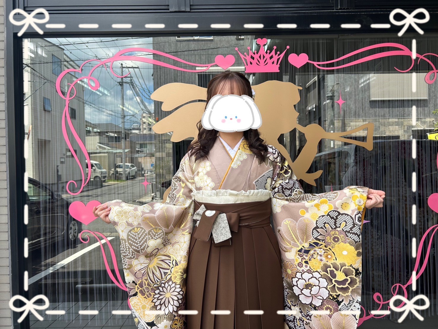 成人式 袴 前撮り撮影会 森七菜 ベージュ/くすみカラー 古典柄 大人っぽい 清楚 綺麗