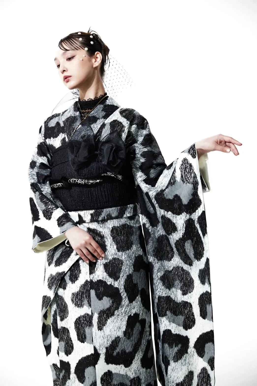 振袖　TAKAZEN堺店　ヒョウ柄　レンタル　ブーツスタイル