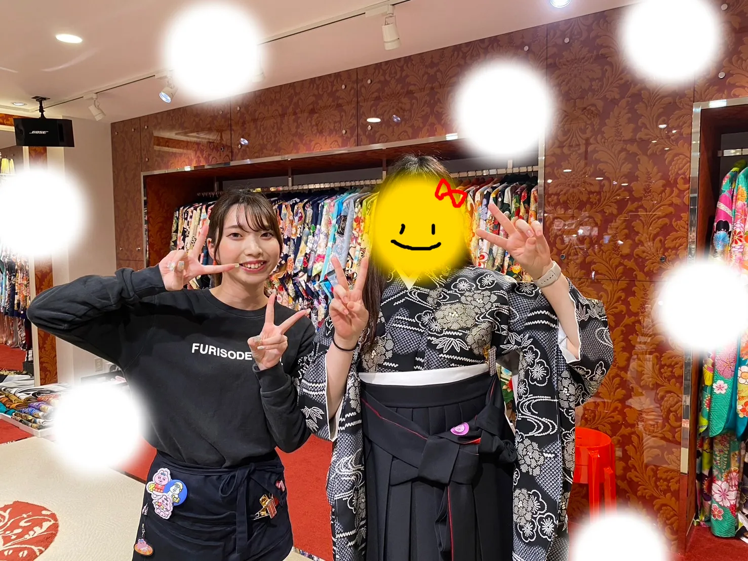 袴レンタル 卒業式 前撮り 古典 緑 かわいい