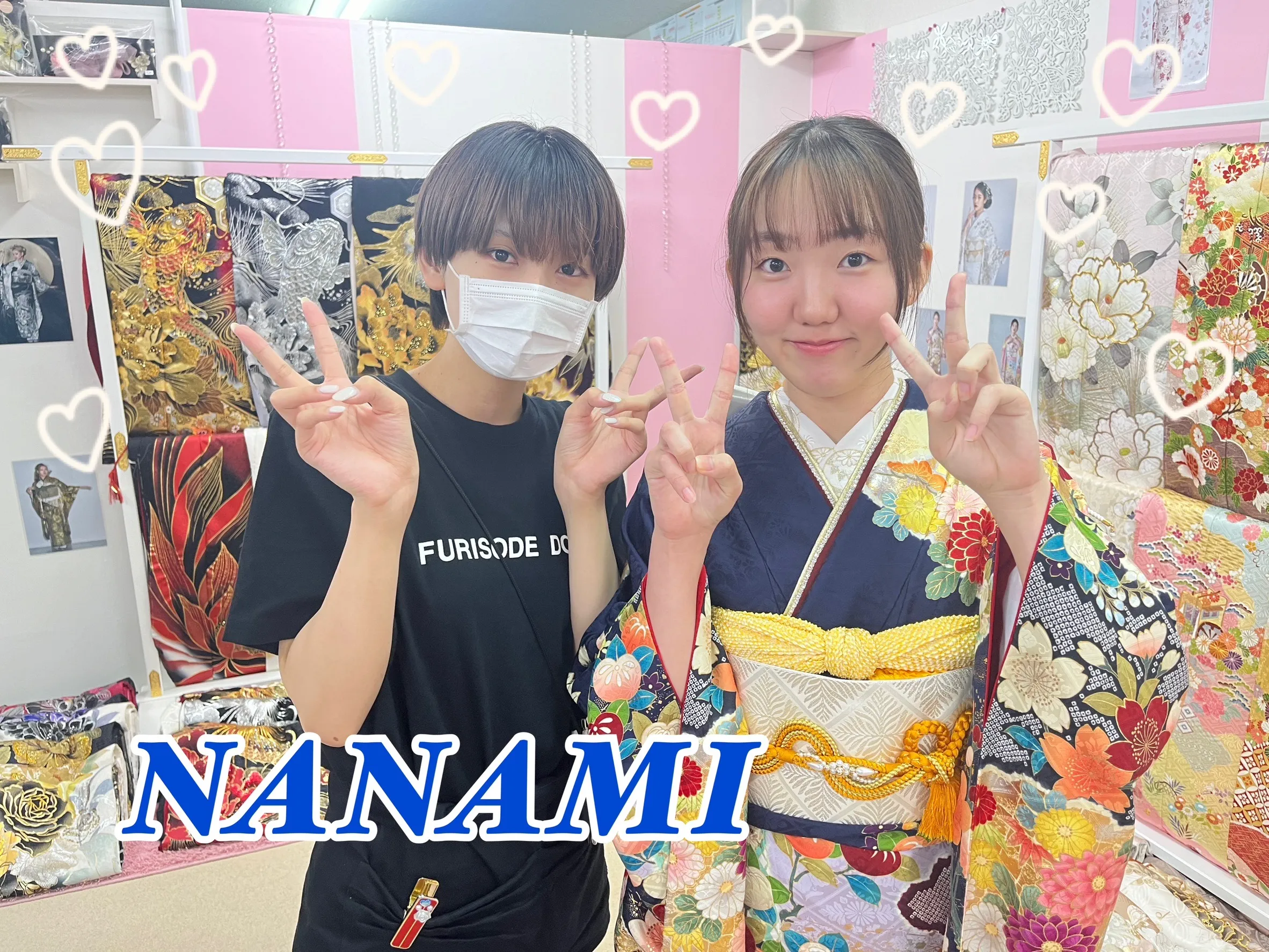 振袖 レンタル 奈良 振袖安い 可愛い 華やか 綺麗 紺色 色とりどり