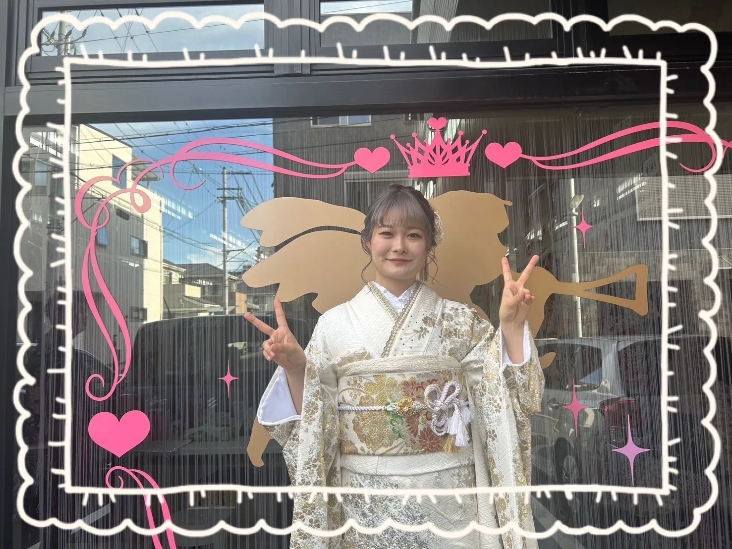 振袖 レンタル 奈良 前撮り撮影会 かわいい くすみ 古典柄 ベージュ おしゃれ 上品