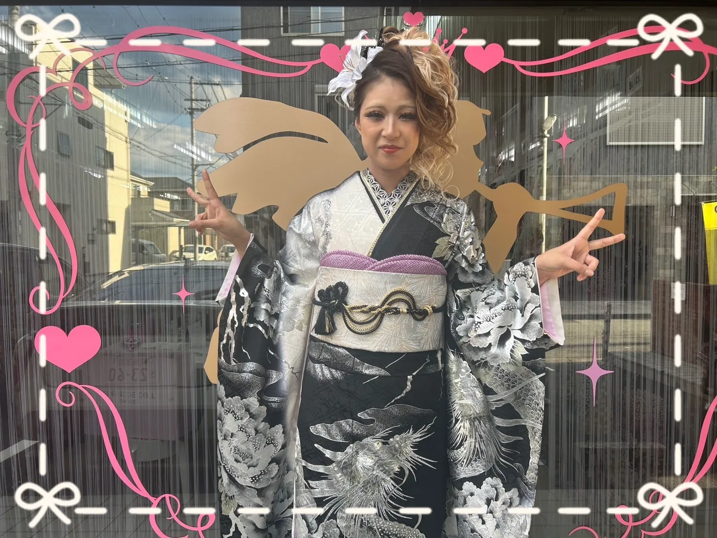 成人式 振袖 前撮り撮影会 ジャパンモード 黒/シルバー(銀色) 本物龍柄一番人気 目立つ オリジナル 派手 ギラギラ いかつい ぴょな