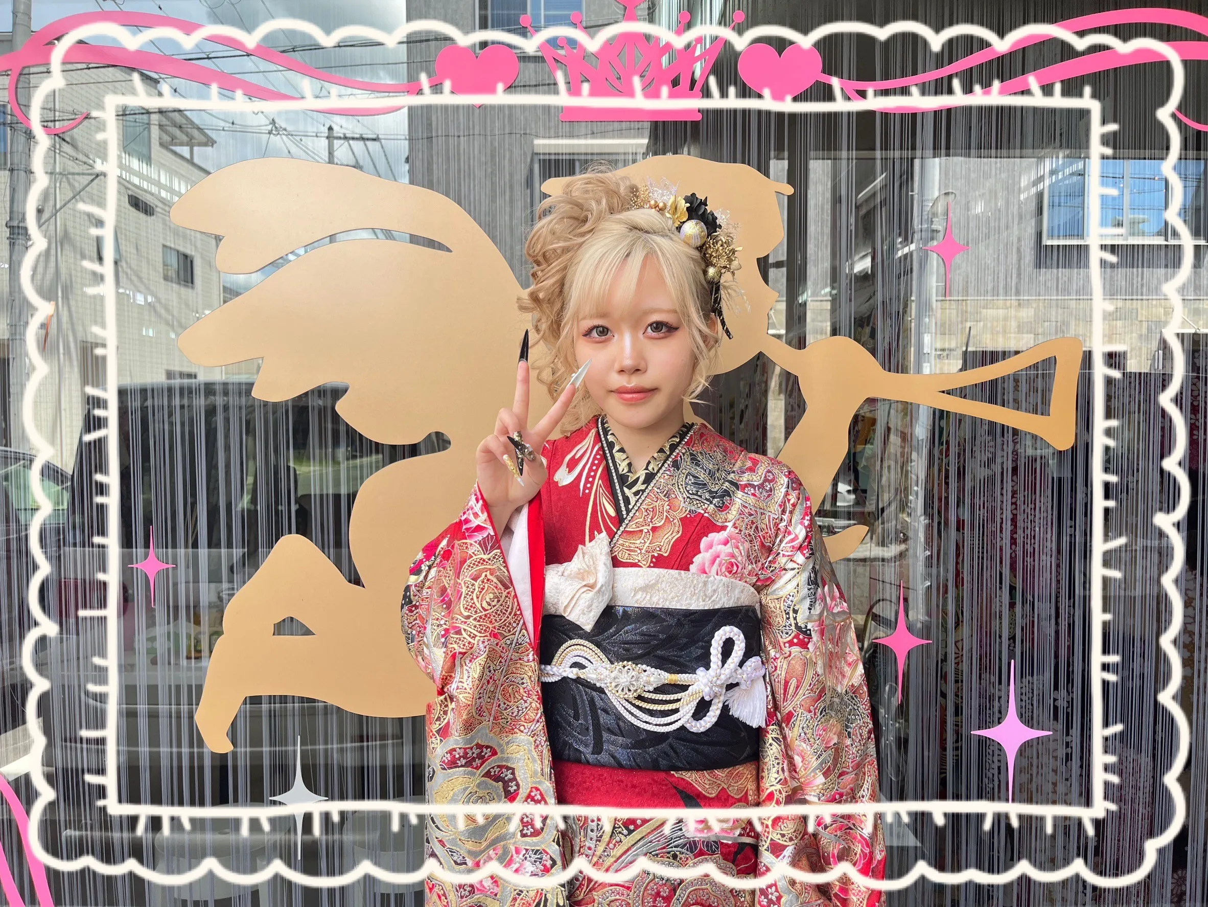 振袖 レンタル 奈良 前撮り撮影会 かわいい 赤 古典