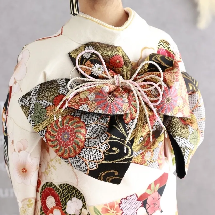 成人式 振袖 奈良 橿原 TAKAZEN 帯 袋帯 アレンジ かわいい オシャレ 華やか 飾り紐